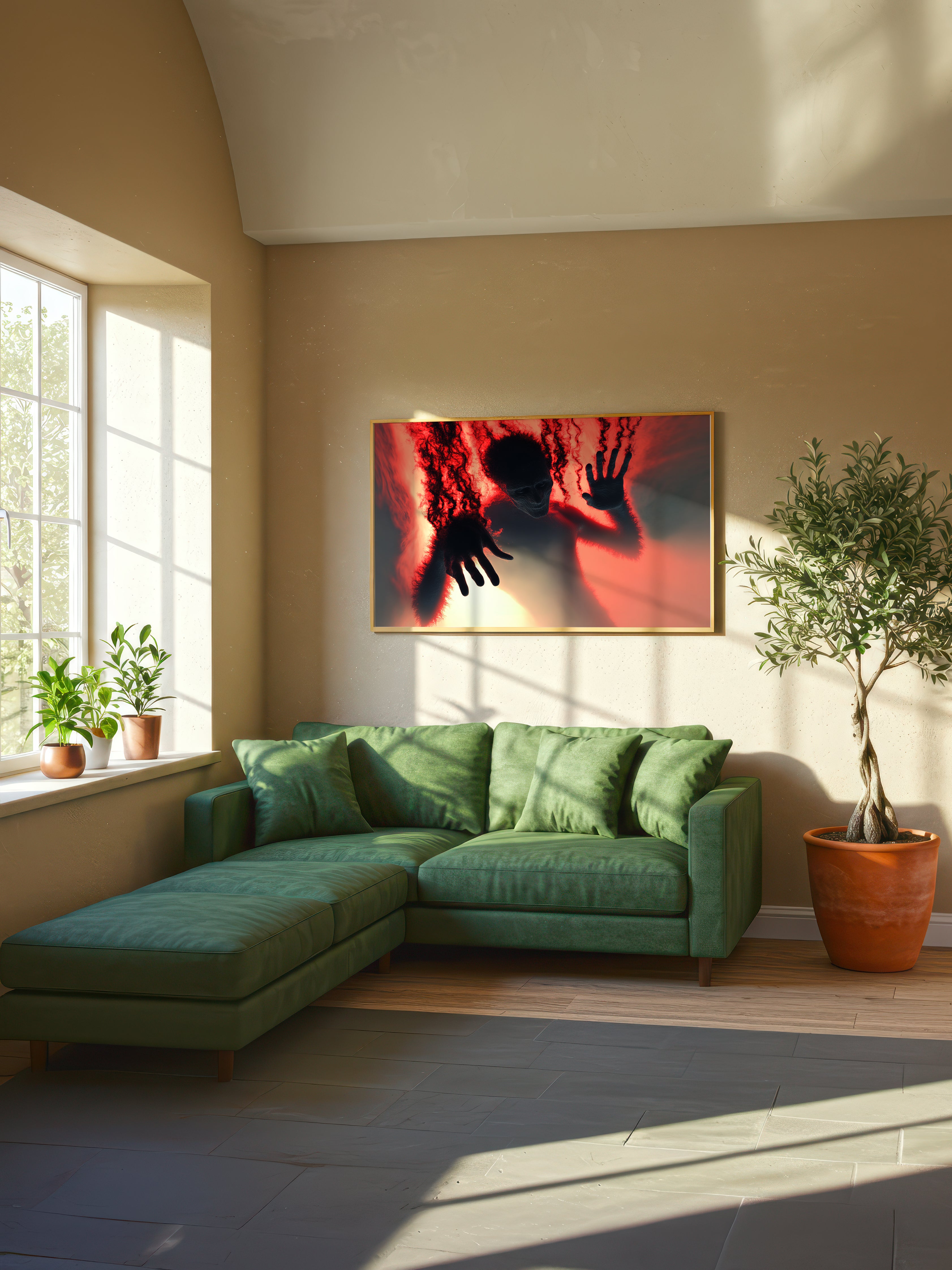 Dark Surreal Figure – Surreal Shadow Portrait Wall Art 042