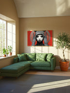 Striped Noir Persona – Surreal Graphic Pop Figure Wall Art 137