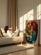 Mosaic Number Nine – Surreal Graphic Symbol Wall Art 253