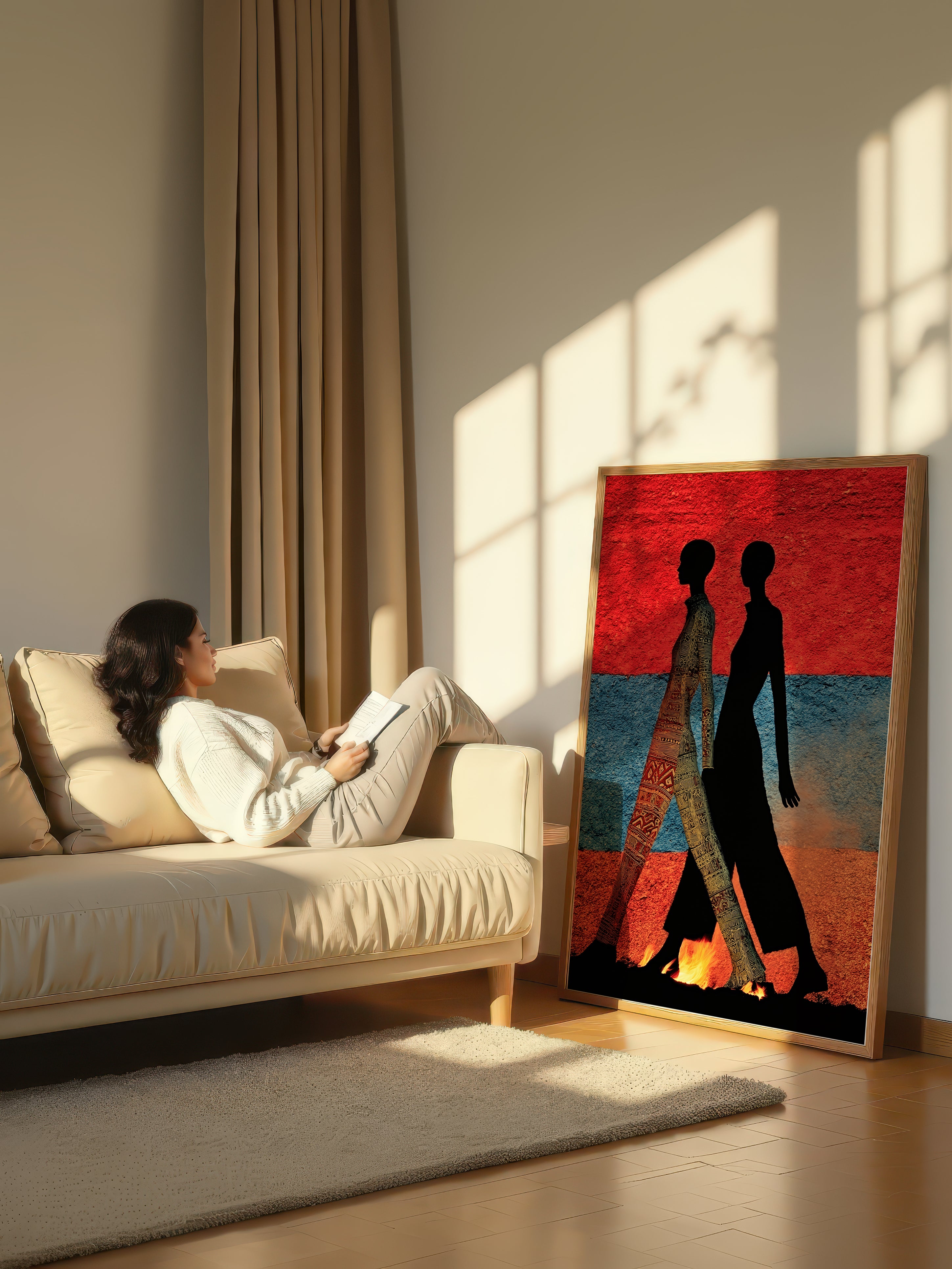 Graphic Minimalist Figures – Surreal Abstract Duo Wall Art 241