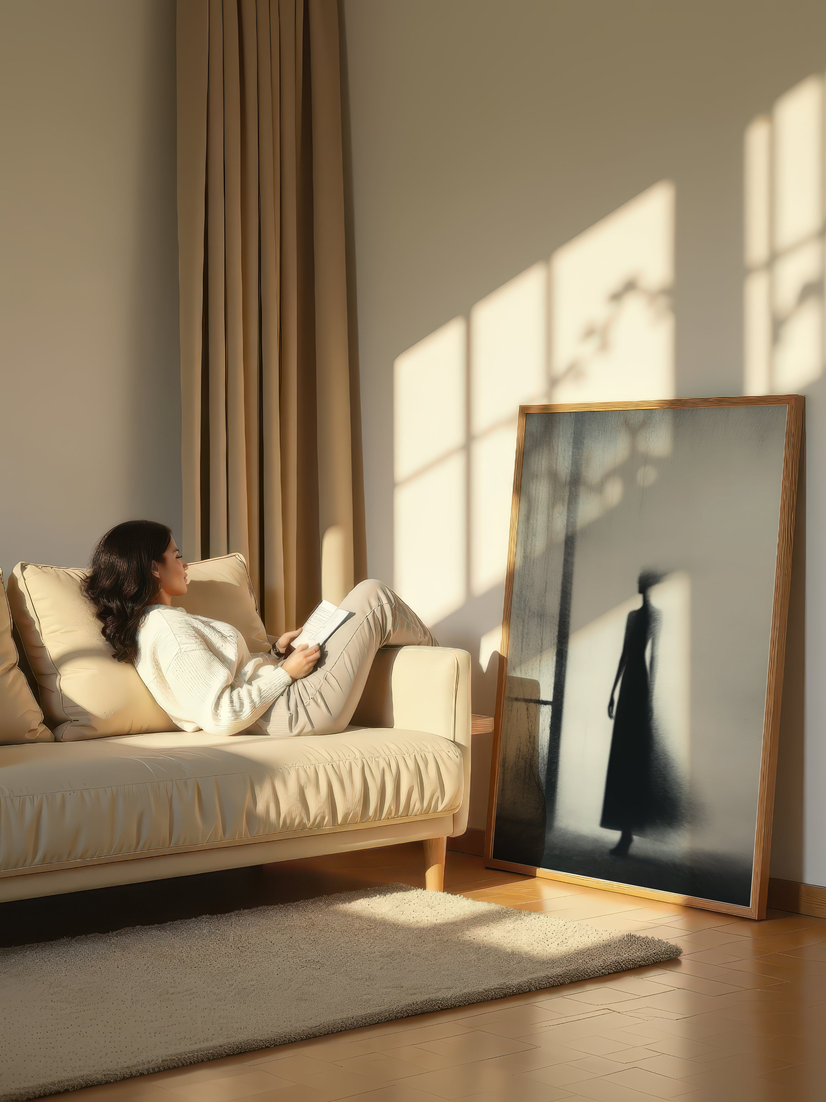 Silent Corridor – Surreal Minimalist Motion Silhouette Wall Art 271