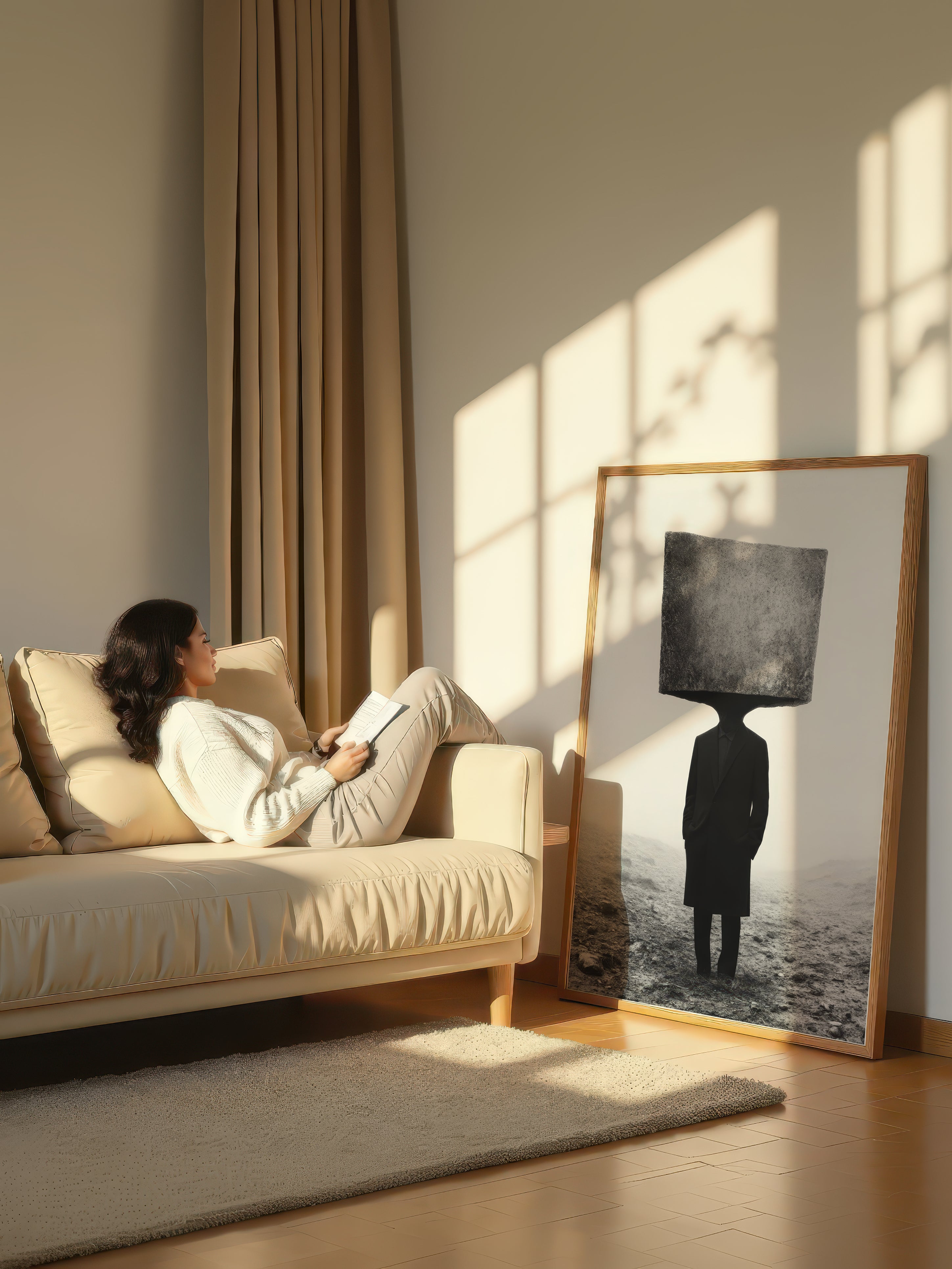 Conceptual Brutalist Portrait – Surreal Brutalist Wall Art 029