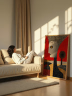 Folk Surreal Figure – Surreal Folk Art Wall Art 098