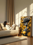 Monochrome Gaze – Surreal Black and White Portrait Wall Art 406