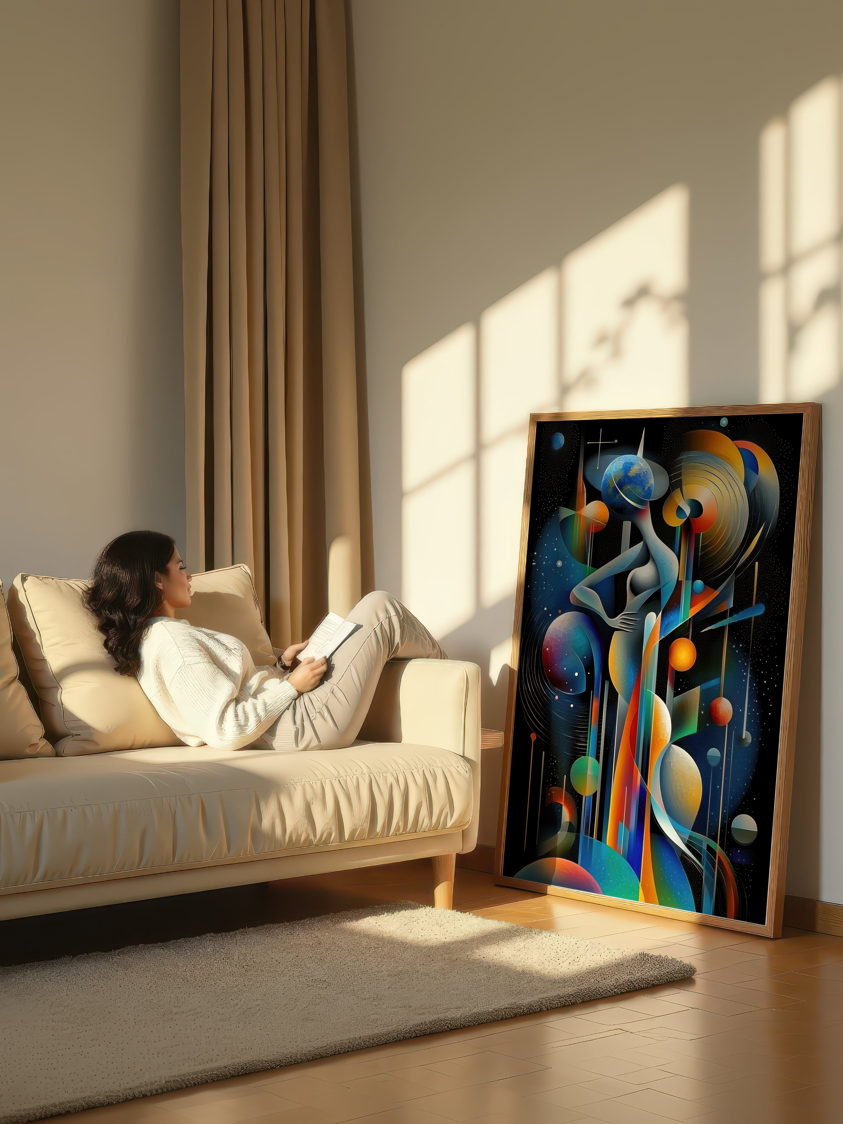 Abstract Space Figure – Surreal Cosmic Wall Art 133