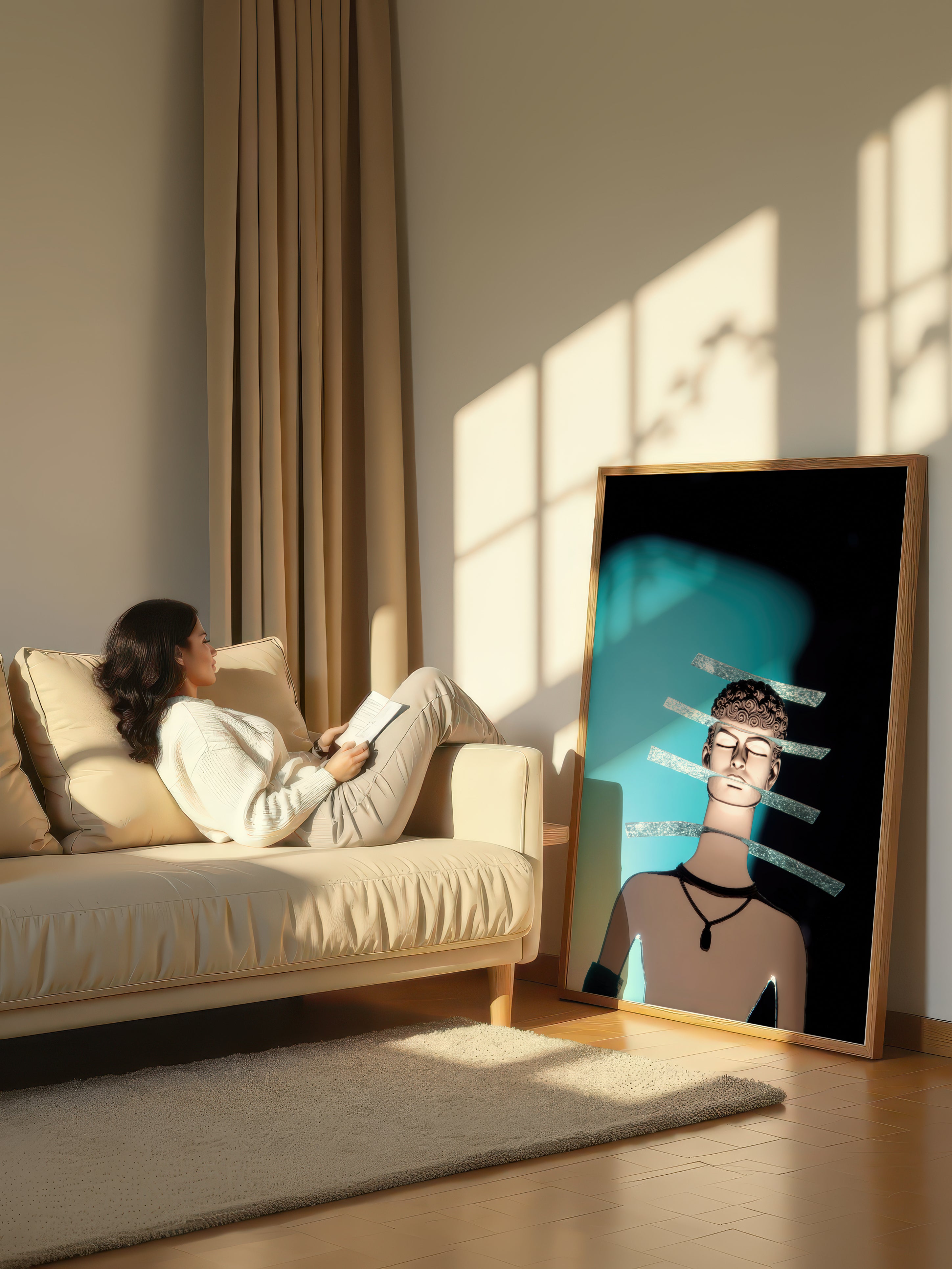 Modern Surreal Bust – Surreal Sculptural Wall Art 092