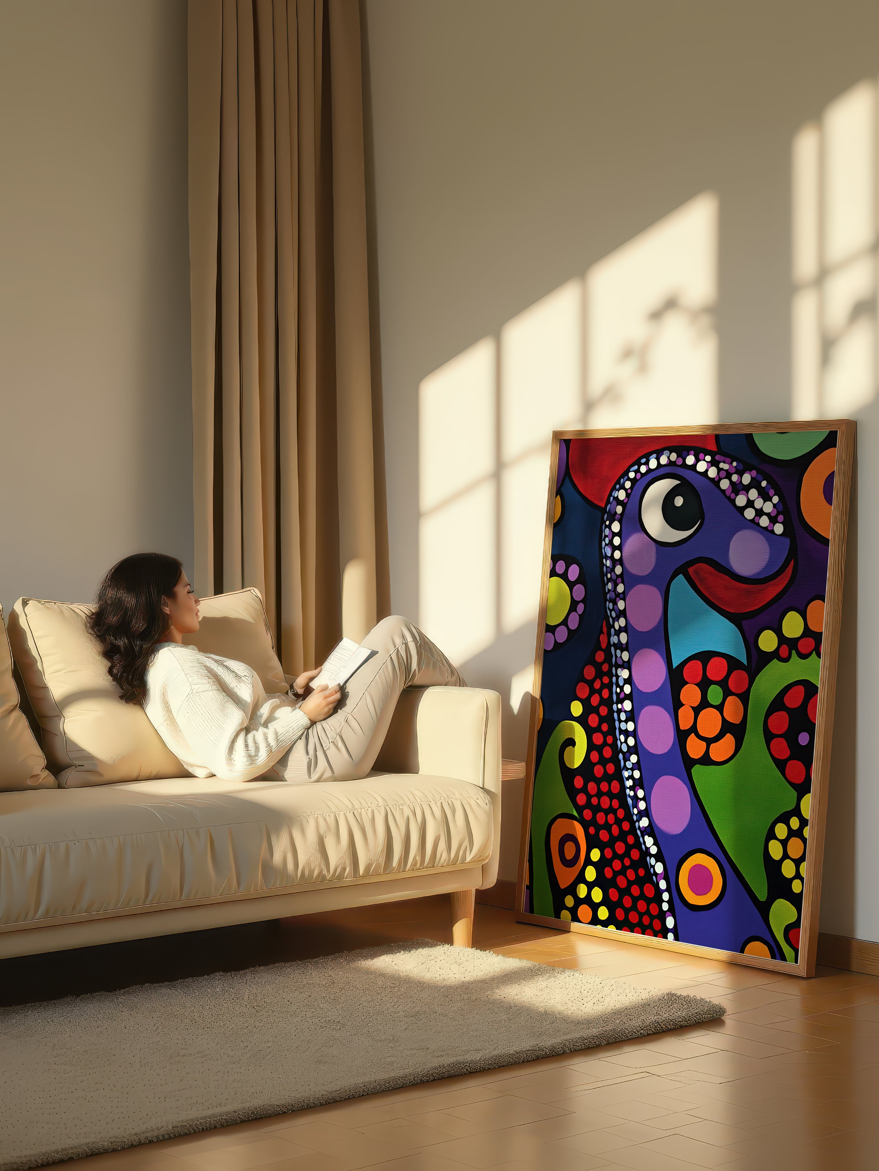 Pop Folk Animal – Surreal Folk Art Wall Art 090