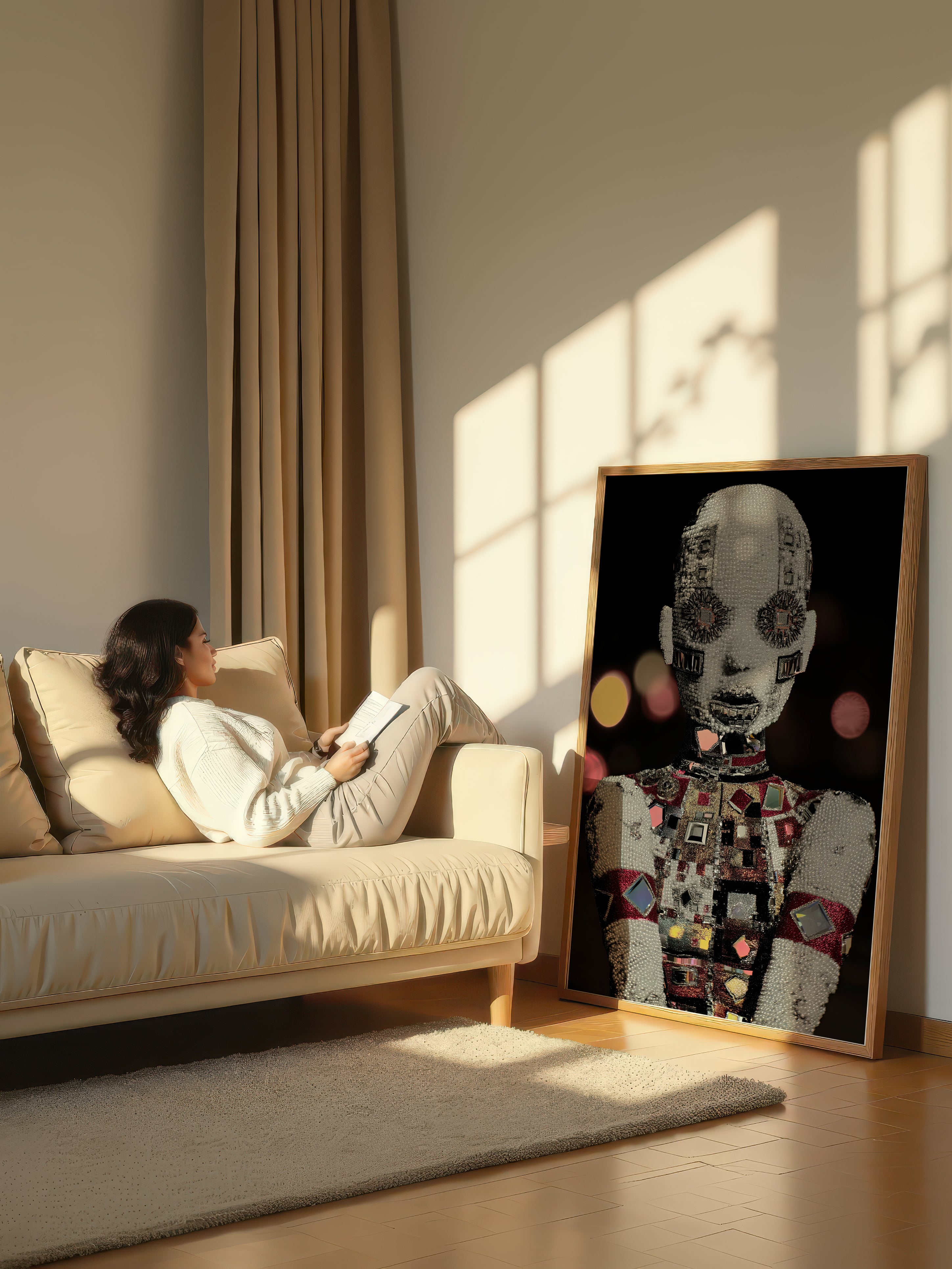 Surreal Embellished Figure – Surreal Figurative Wall Art 004