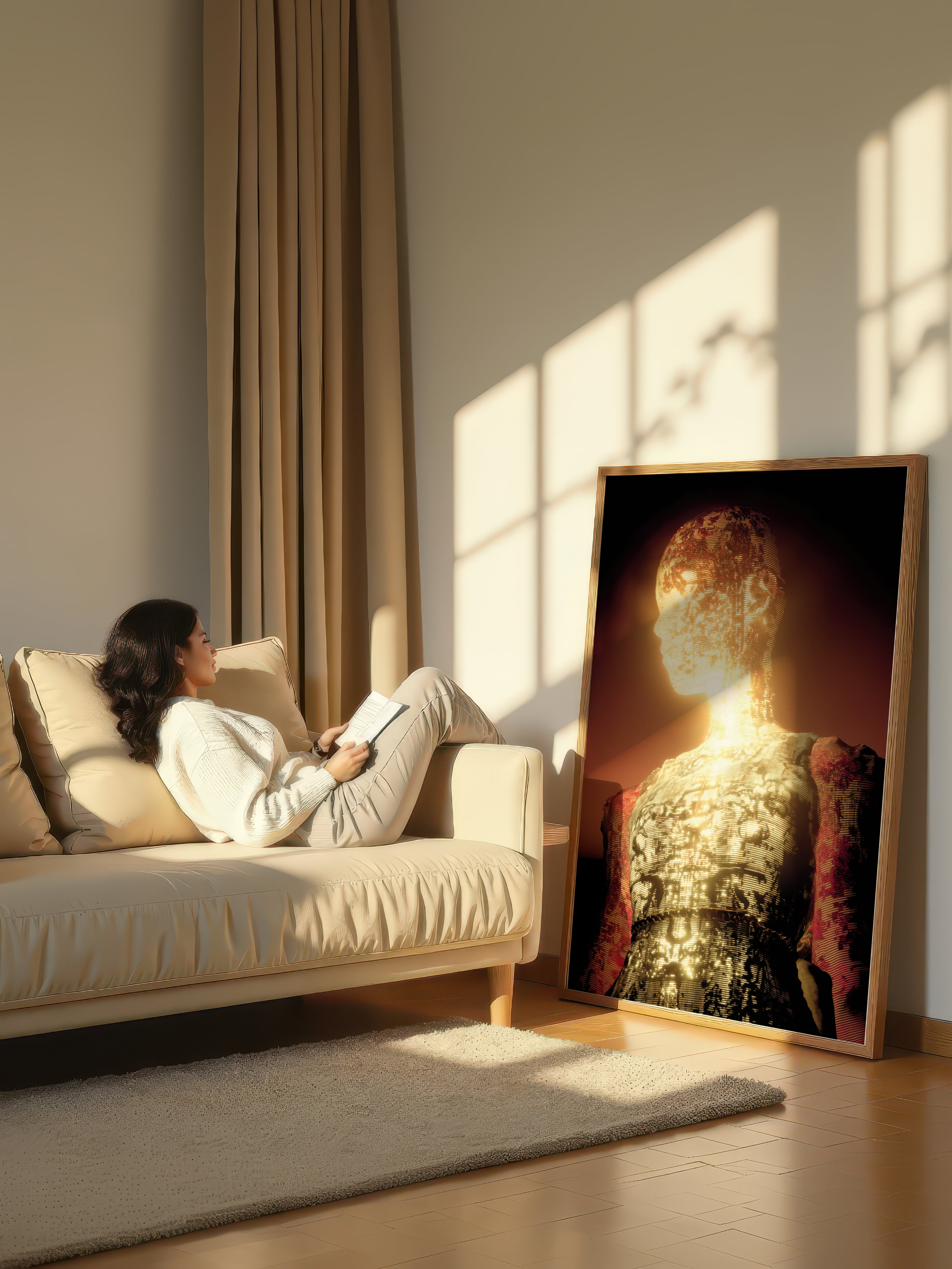 Radiant Silhouette – Surreal Glowing Figure Wall Art 312