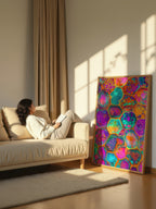 Prismatic Lattice – Surreal Psychedelic Honeycomb Abstract Wall Art 305