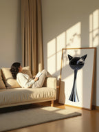 Modern Abstract Cat – Surreal Animal Wall Art 084