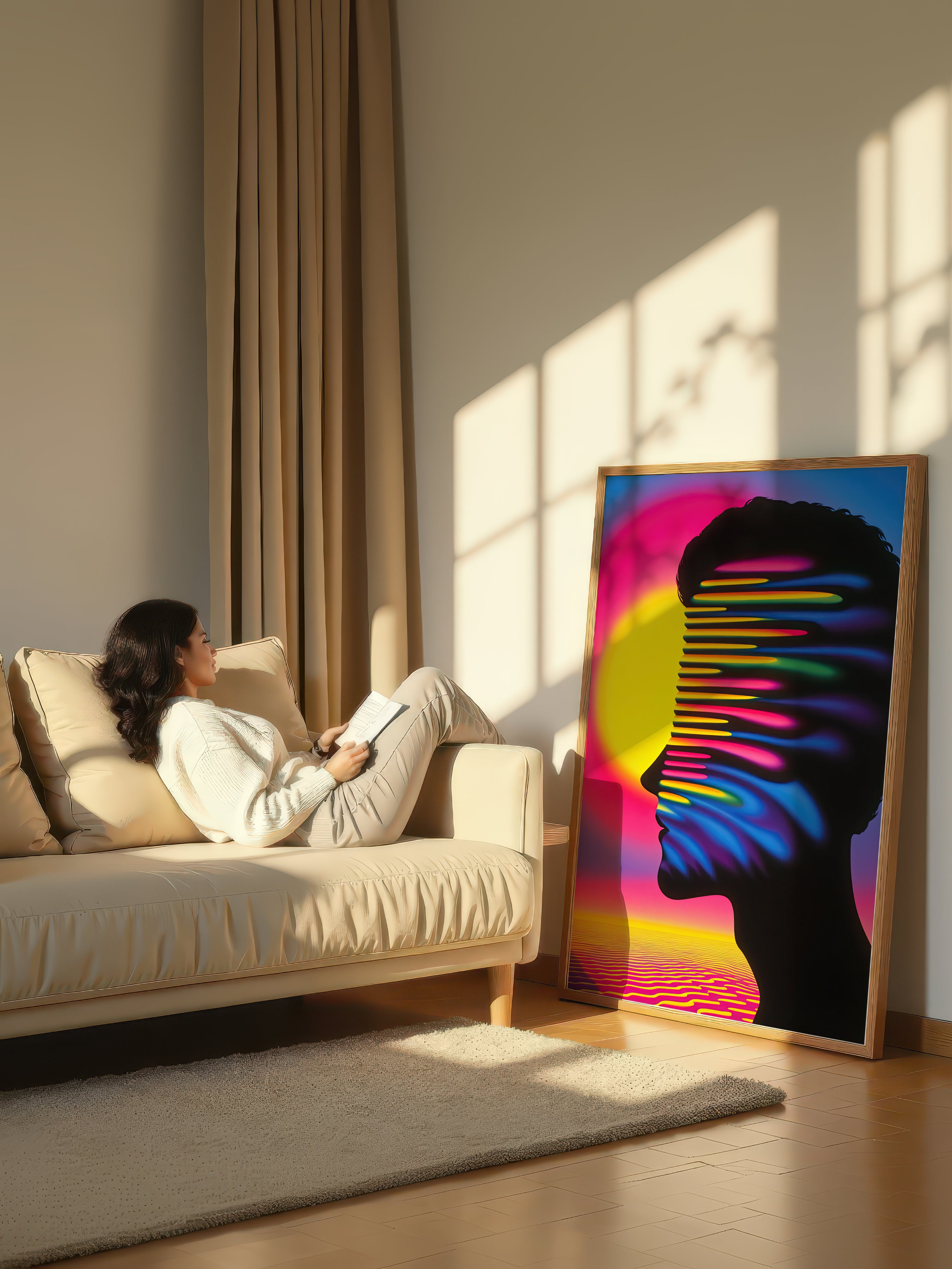 Psychedelic Pop Portrait – Surreal Vivid Color Wall Art 204