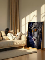 Woven Silence – Surreal Avant-Garde Mesh Portrait Wall Art 330