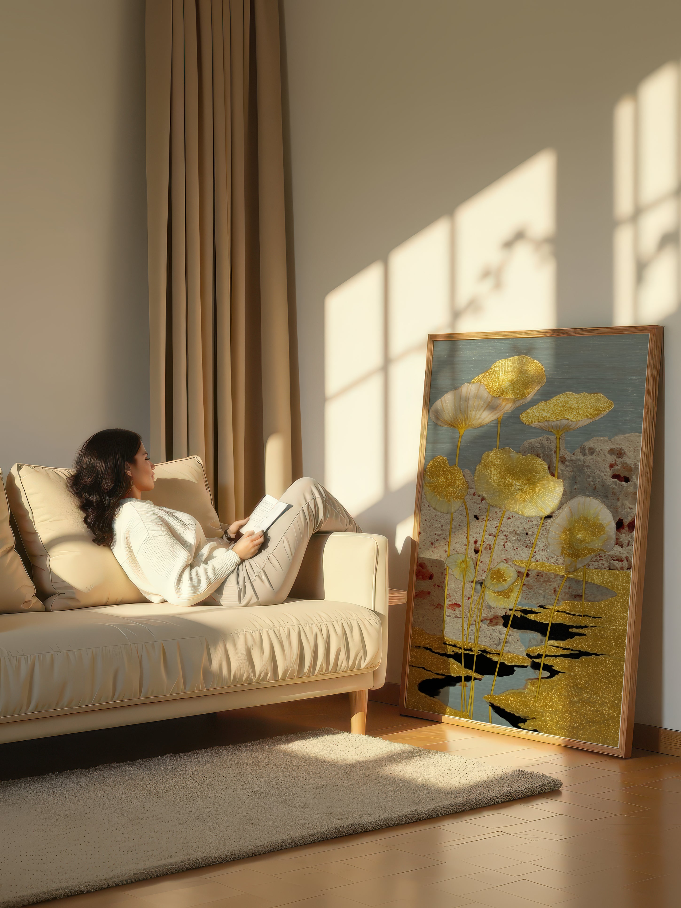 Gilded Nature – Surreal Gold Botanical Wall Art 223