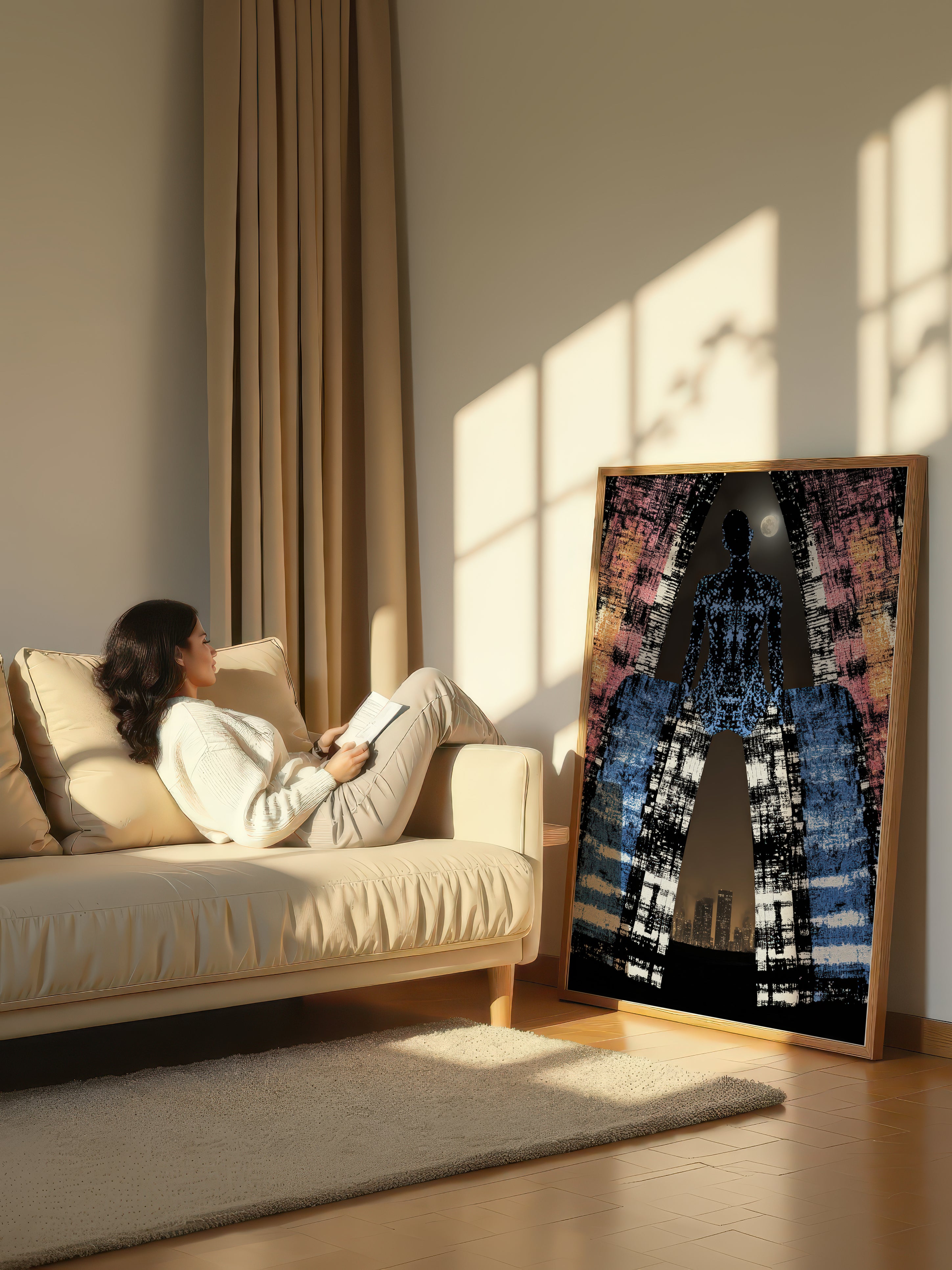 Galactic Figure Art – Surreal Cosmic Portrait Wall Art 313