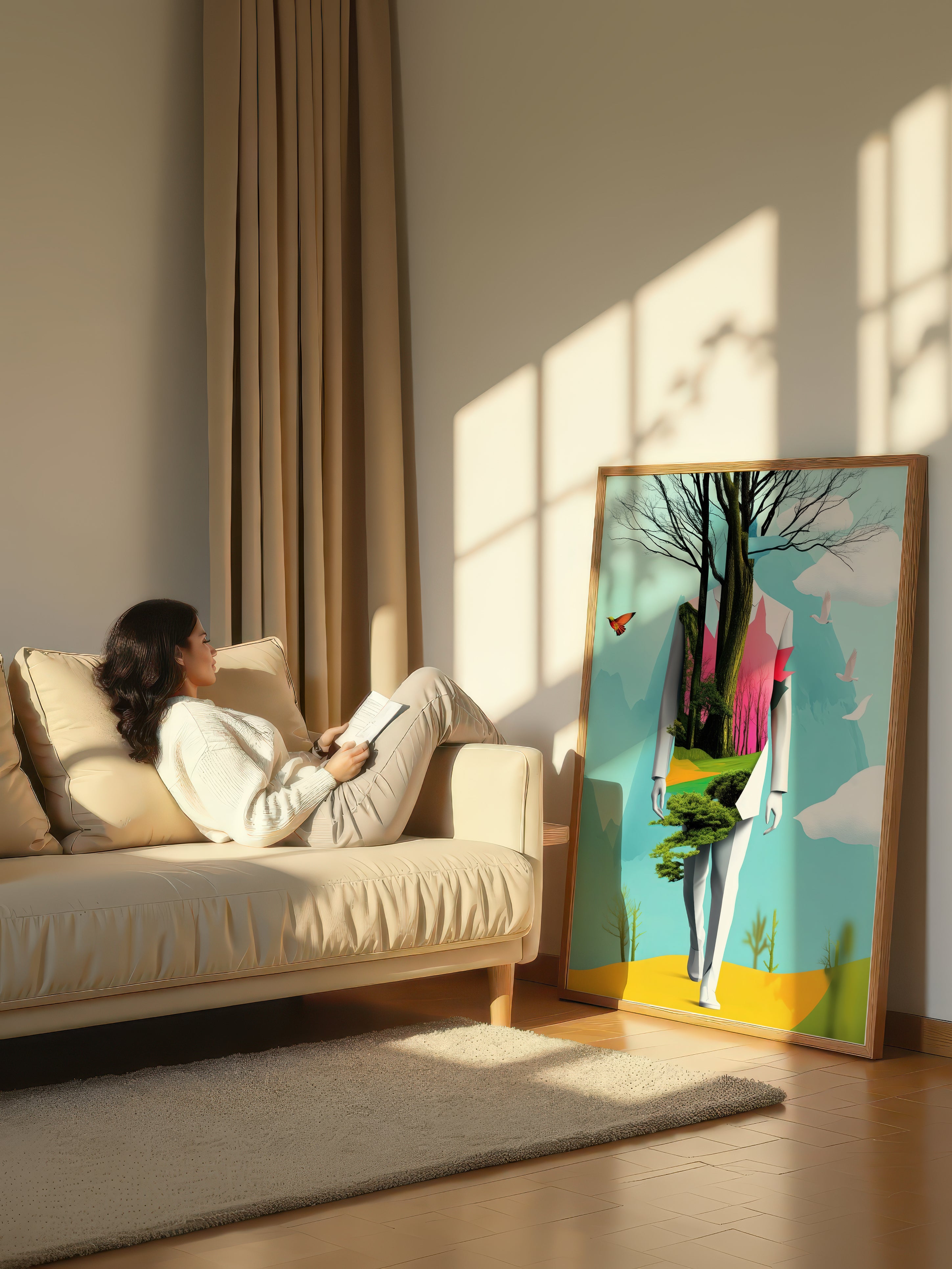 Modern Surreal Portrait – Surreal Contemporary Figure Wall Art 234