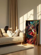 Contemporary Masquerade – Surreal Masked Figure Wall Art 347