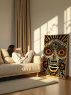 Tribal Face Illustration – Surreal Tribal Wall Art 088