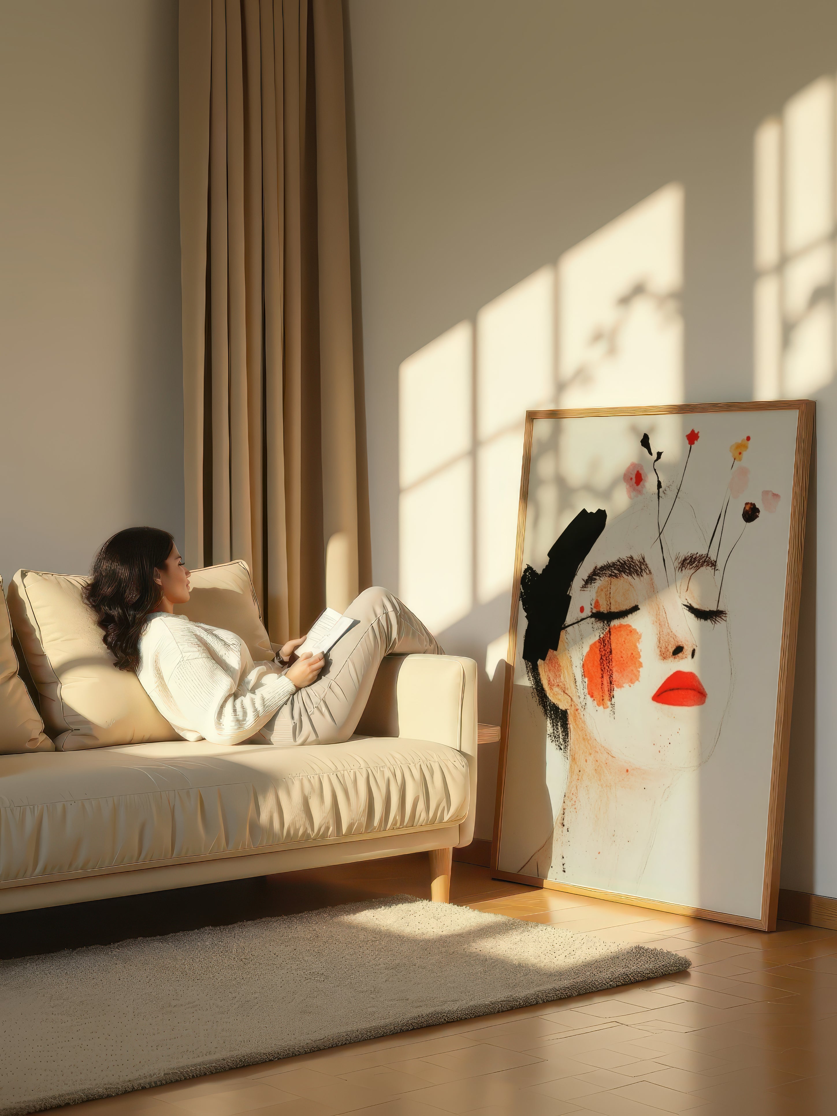 Stylized Ink Portrait – Surreal Ink Figure Wall Art 362