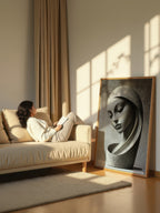 Minimal Stone Figure – Surreal Minimalist Wall Art 074