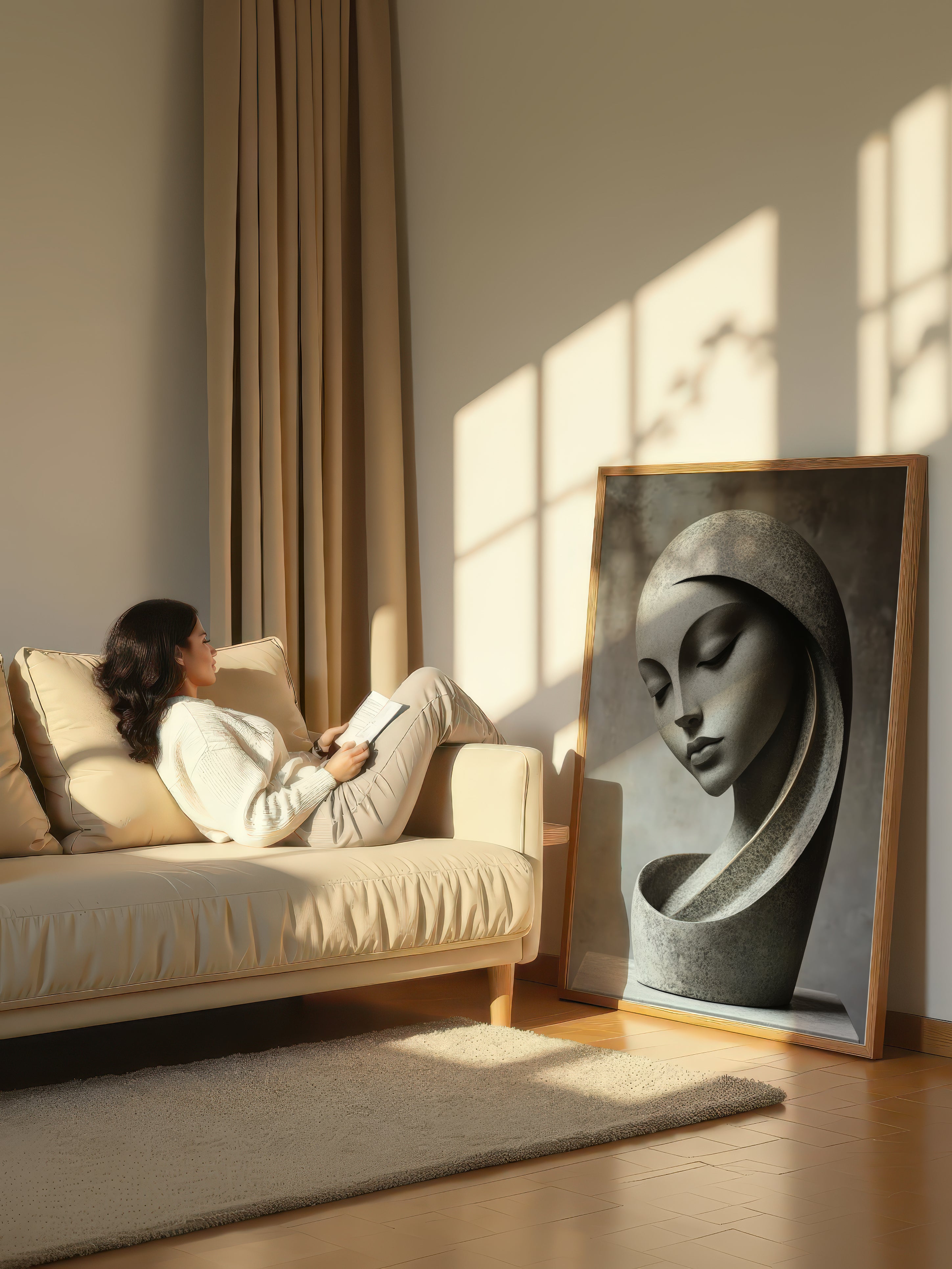 Minimal Stone Figure – Surreal Minimalist Wall Art 074