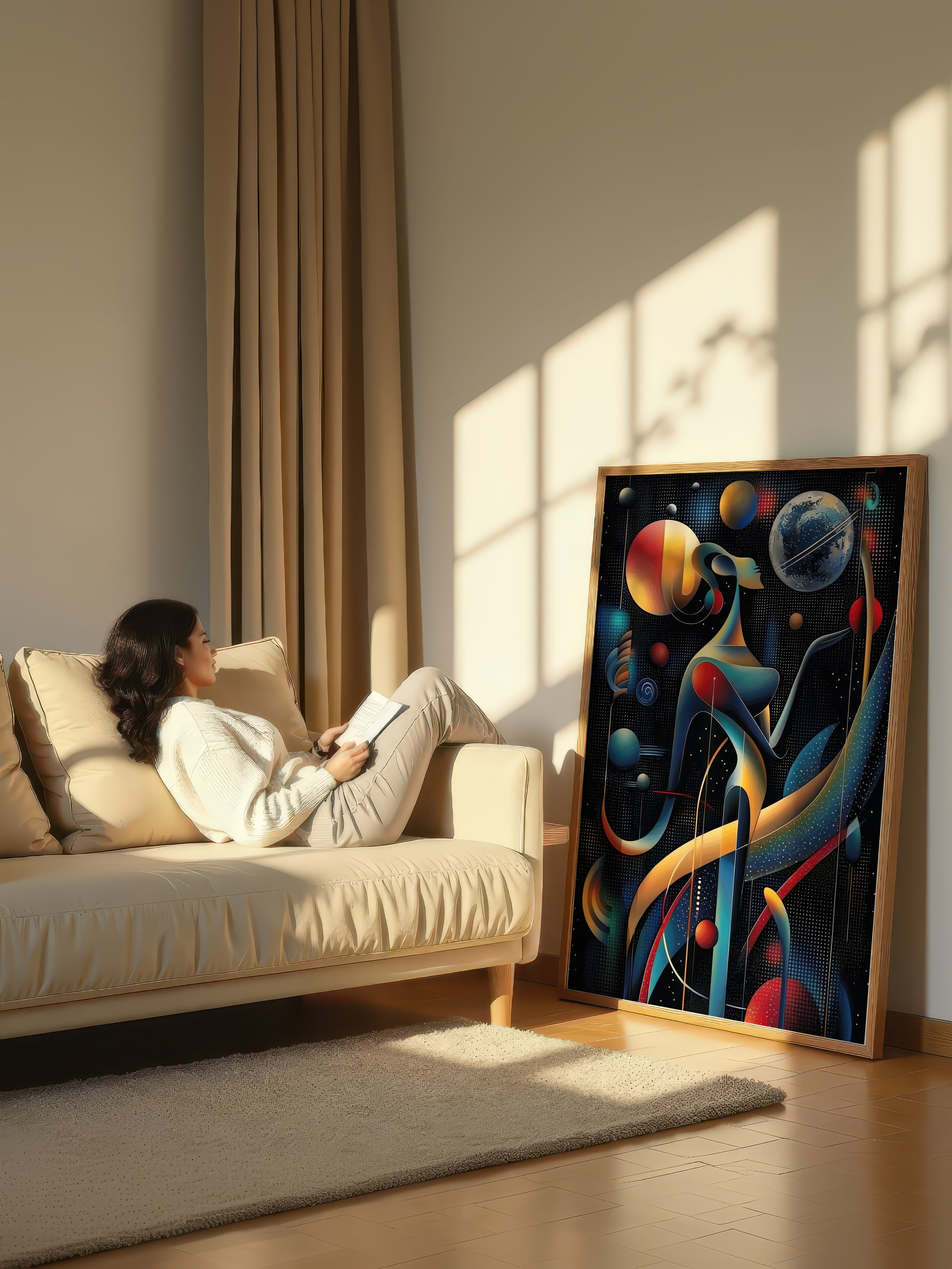 Surreal Space Figure – Surreal Cosmic Wall Art 134