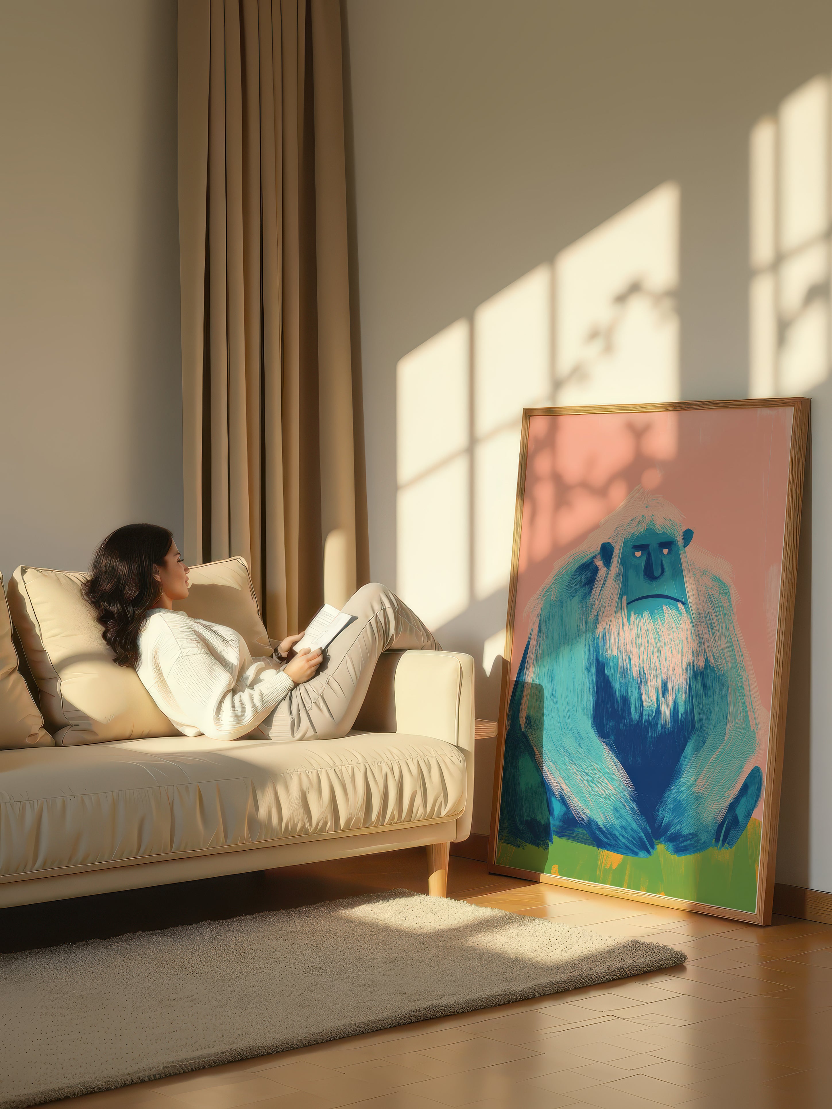 Whimsical Yeti – Surreal Playful Snow Creature Wall Art 215