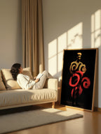 Crimson Coil – Surreal Expressionist Silhouette Abstract Wall Art 268