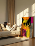 Retro Graphic Portrait – Surreal Vintage Bold Figure Wall Art 385