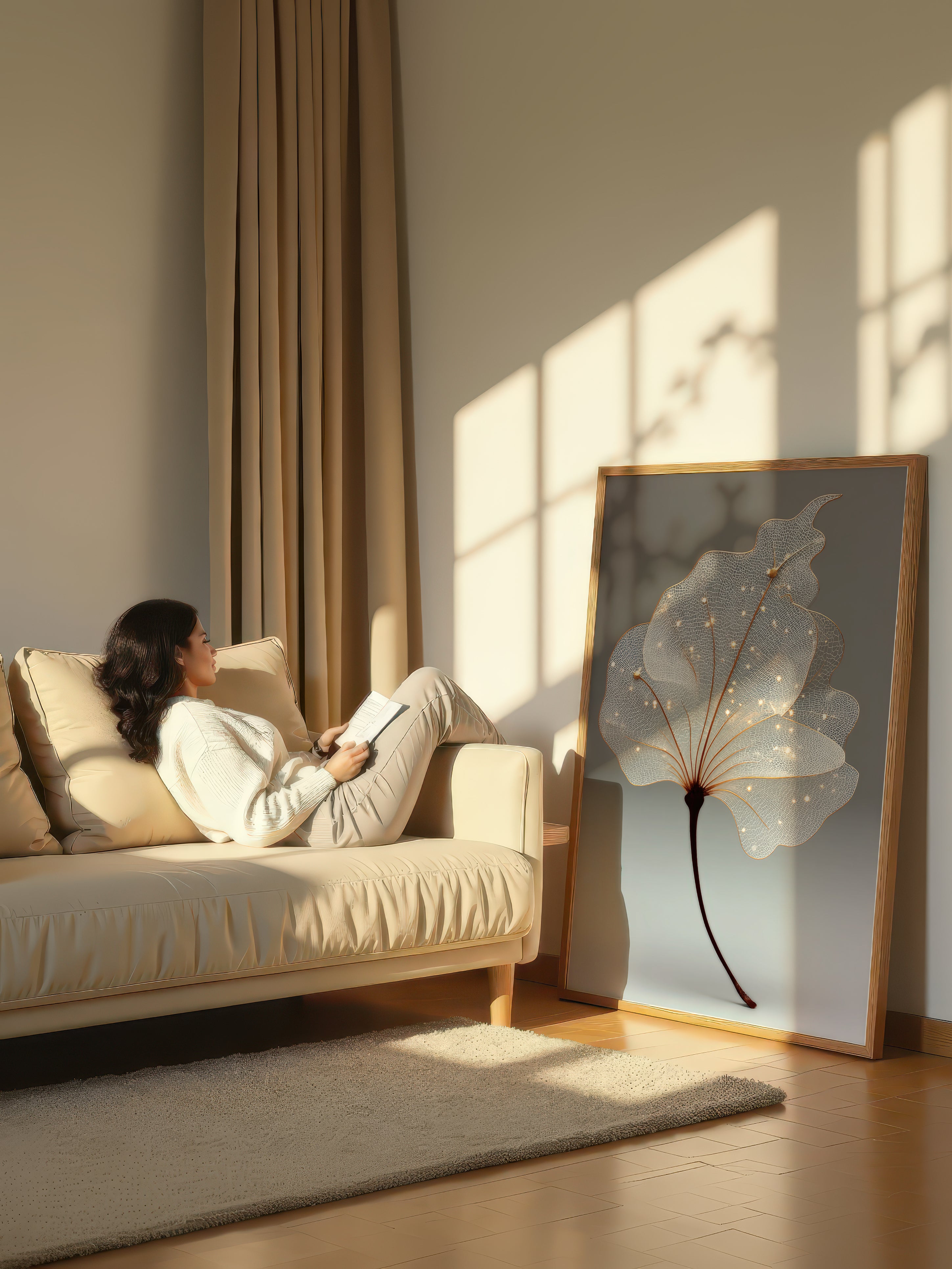 Minimalist Leaf Art – Surreal Clean Botanical Wall Art 315