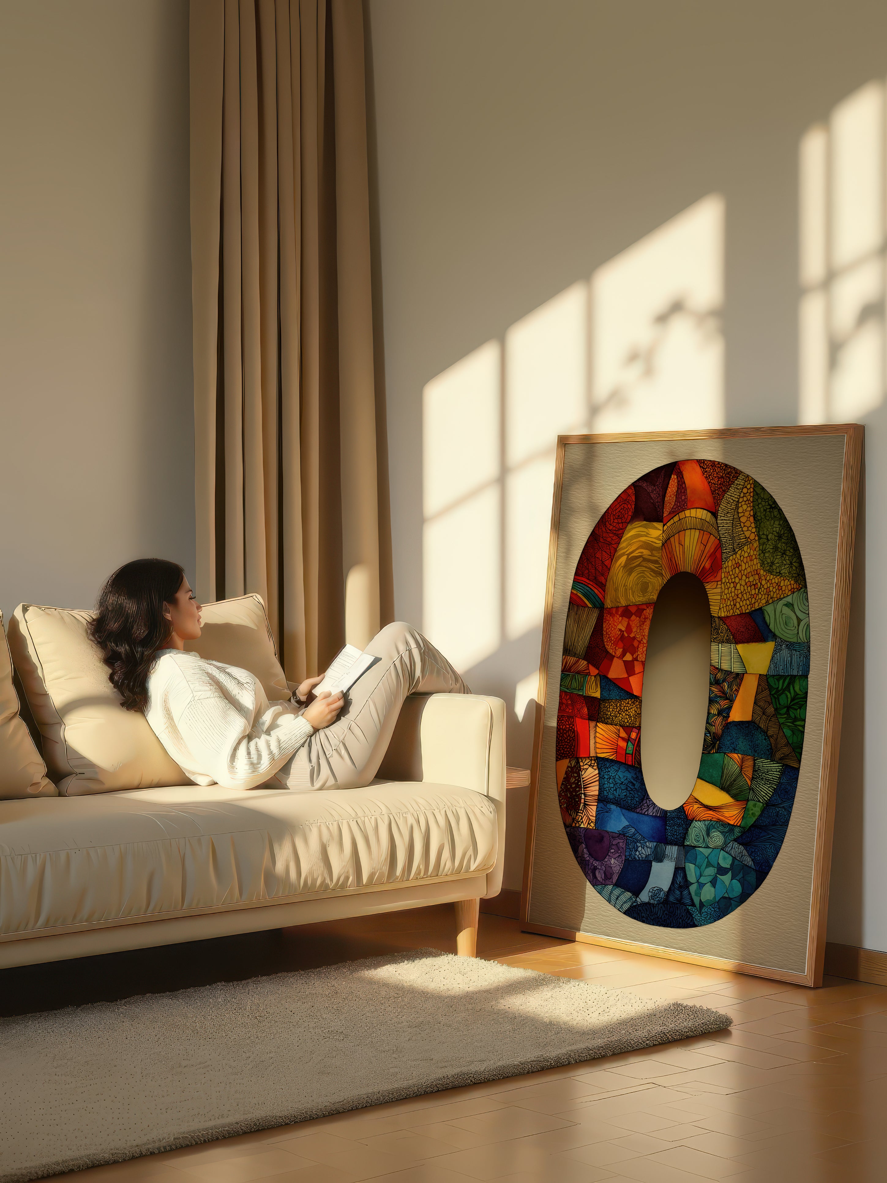 Mosaic Number Zero – Surreal Graphic Symbol Wall Art 251