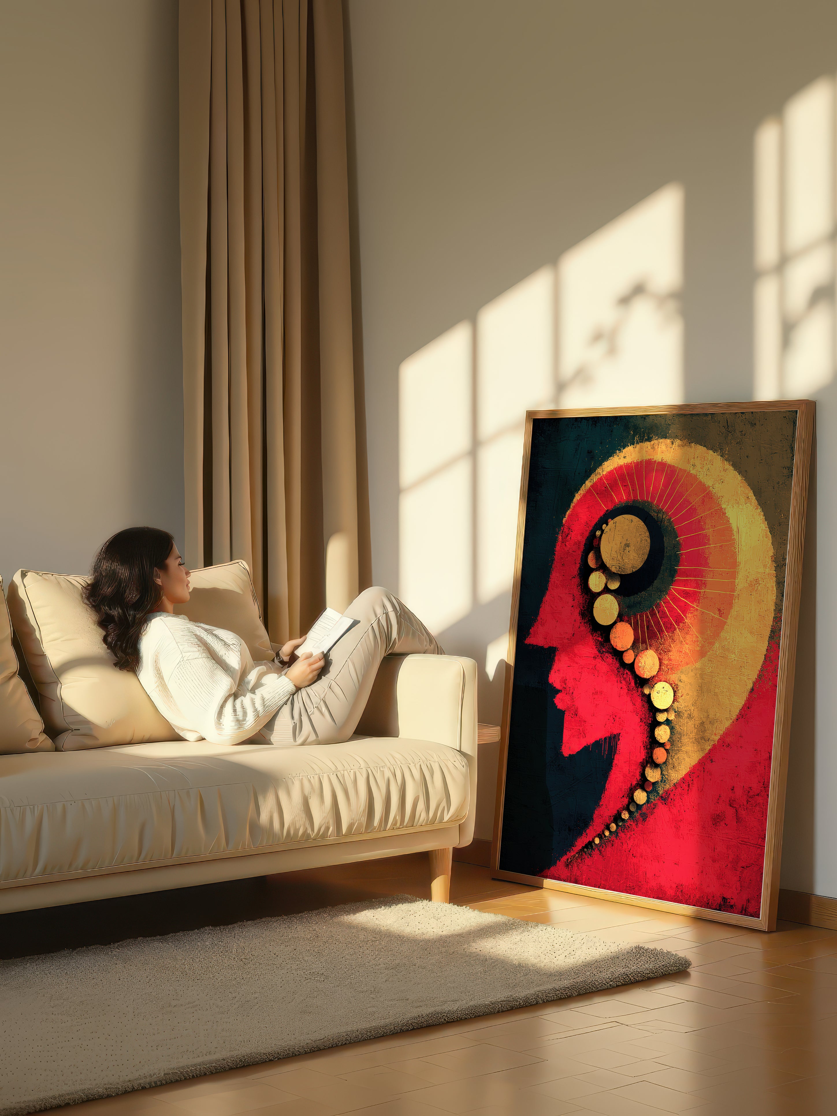 Crimson Mindscape – Surreal Red Abstract Portrait Wall Art 401