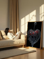 Liquid Heart – Surreal Dark Organic Abstract Wall Art 285