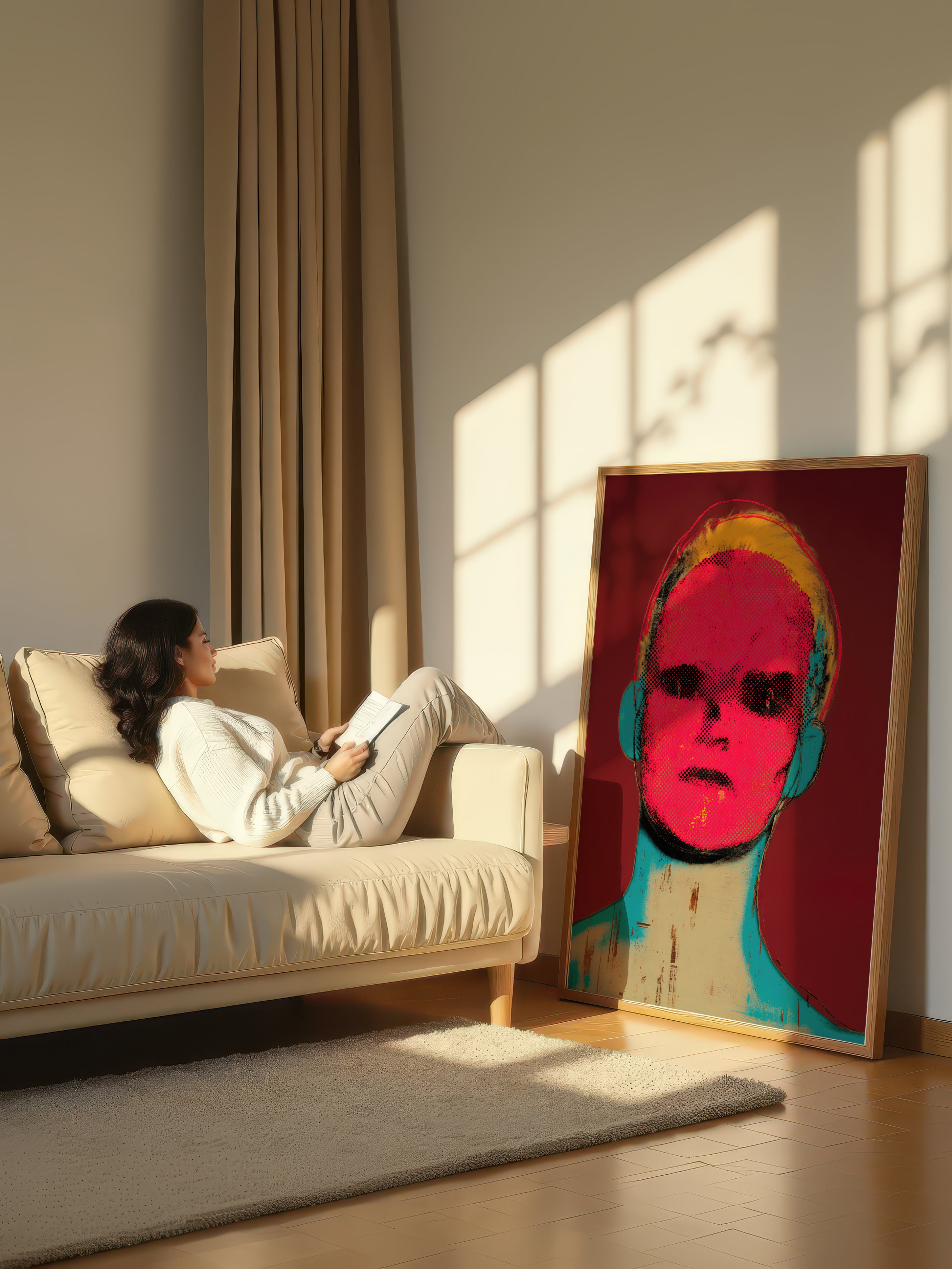 Neon Gaze – Surreal Psychedelic Pop Portrait Wall Art 176