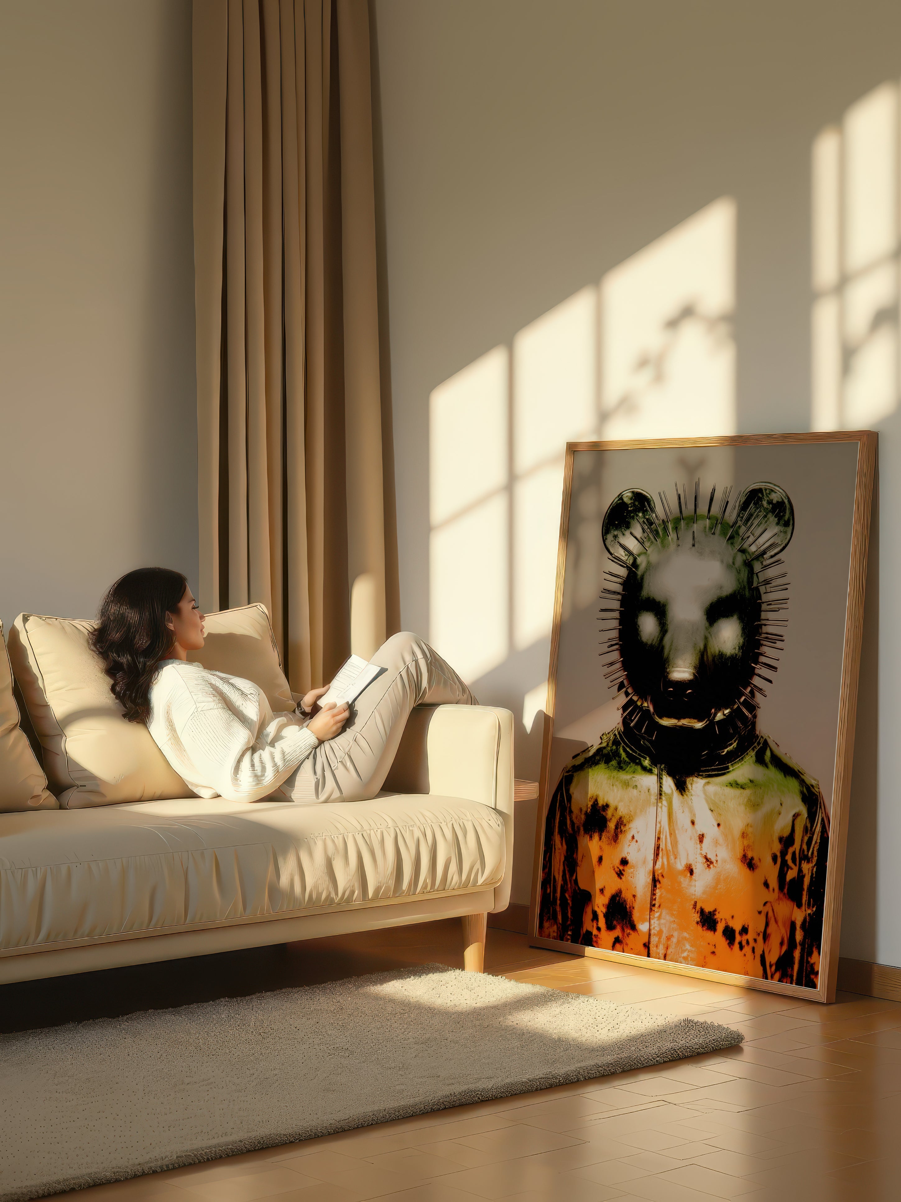 Metallic Portrait – Surreal Chrome Figure Wall Art 392