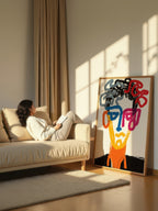 Minimalist Crayon Portrait – Surreal Minimalist Crayon Figure Wall Art 254