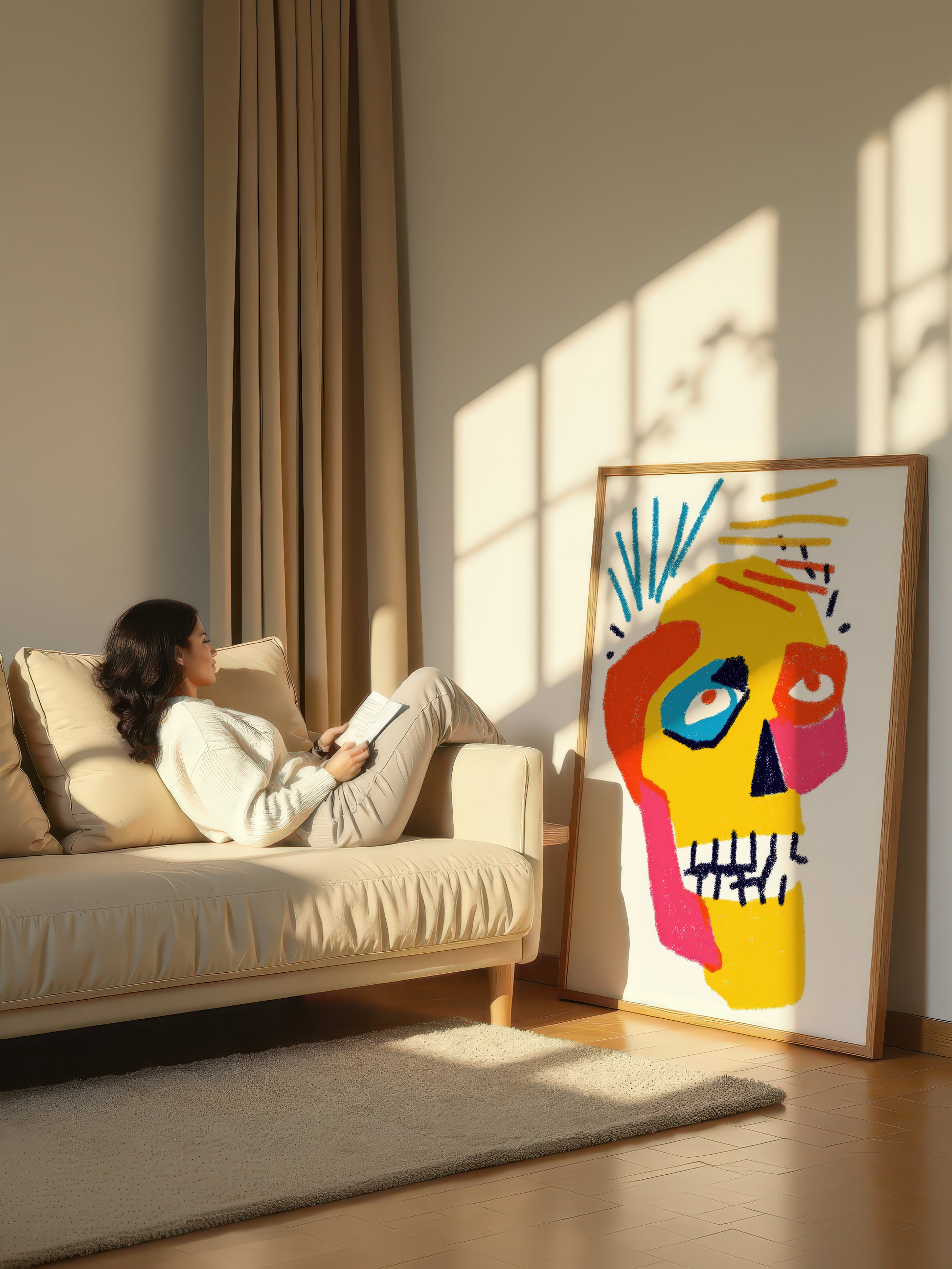 Vivid Mind – Surreal Graphic Pop Skull Wall Art 256