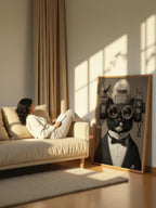 The Scholarly Aeronaut – Surreal Steampunk Tuxedo Cat Wall Art 198