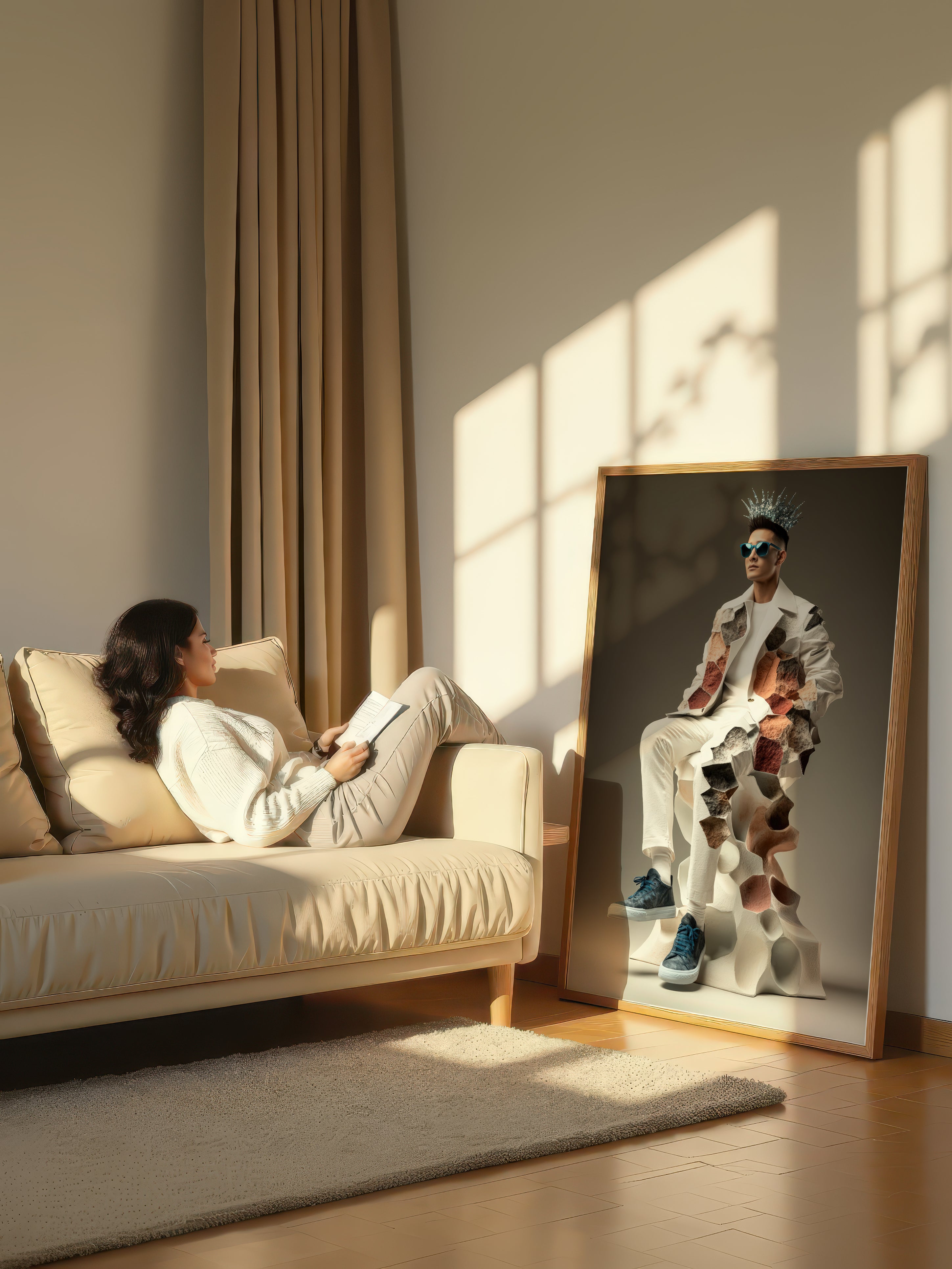 Modern Sculptural Portrait – Surreal Sculptural Wall Art 021