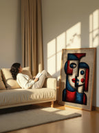 Folk Cubist Art – Surreal Folk Art Wall Art 145