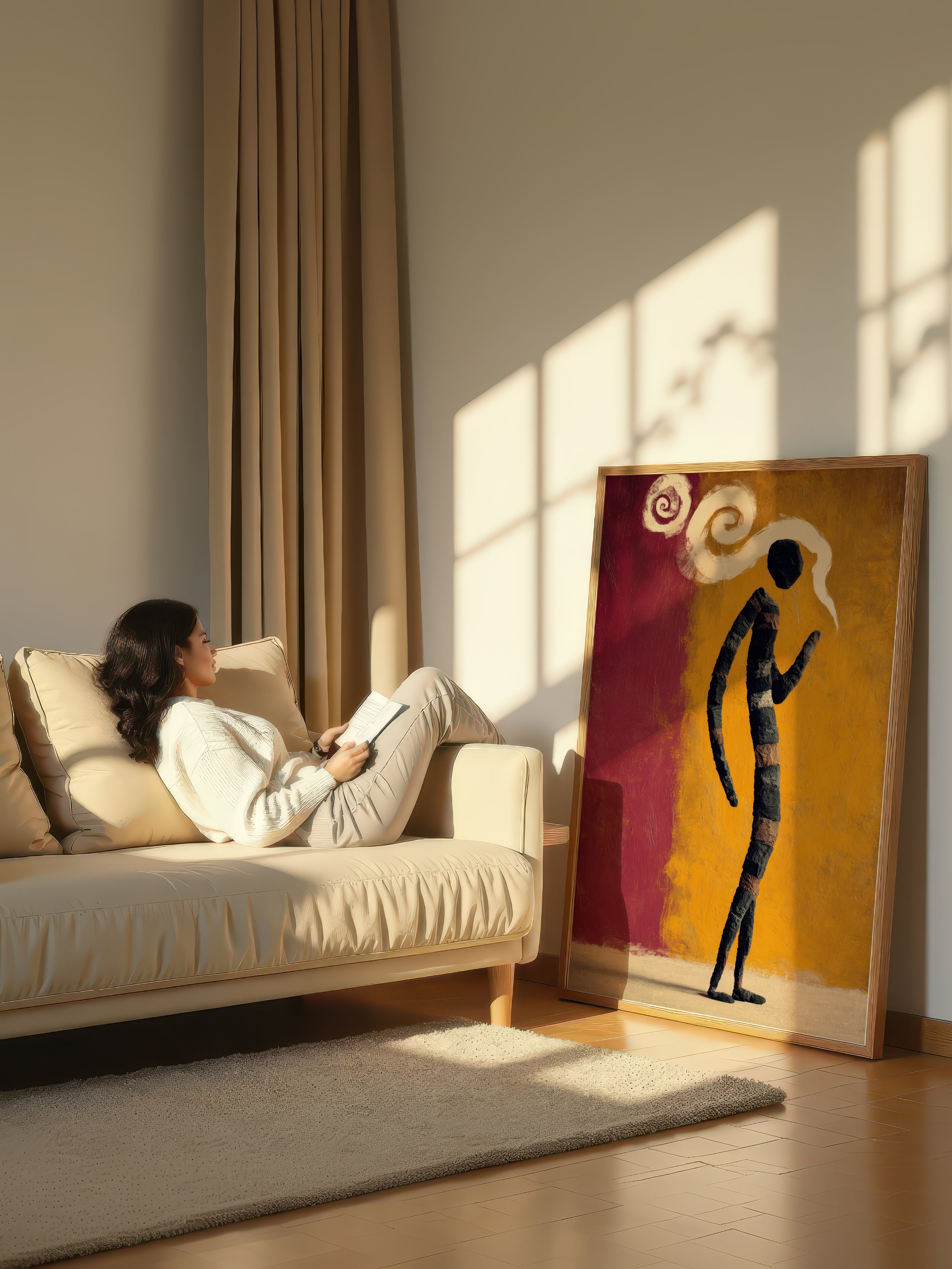 Folk Surrealism – Surreal Naive Folk Figure Wall Art 266