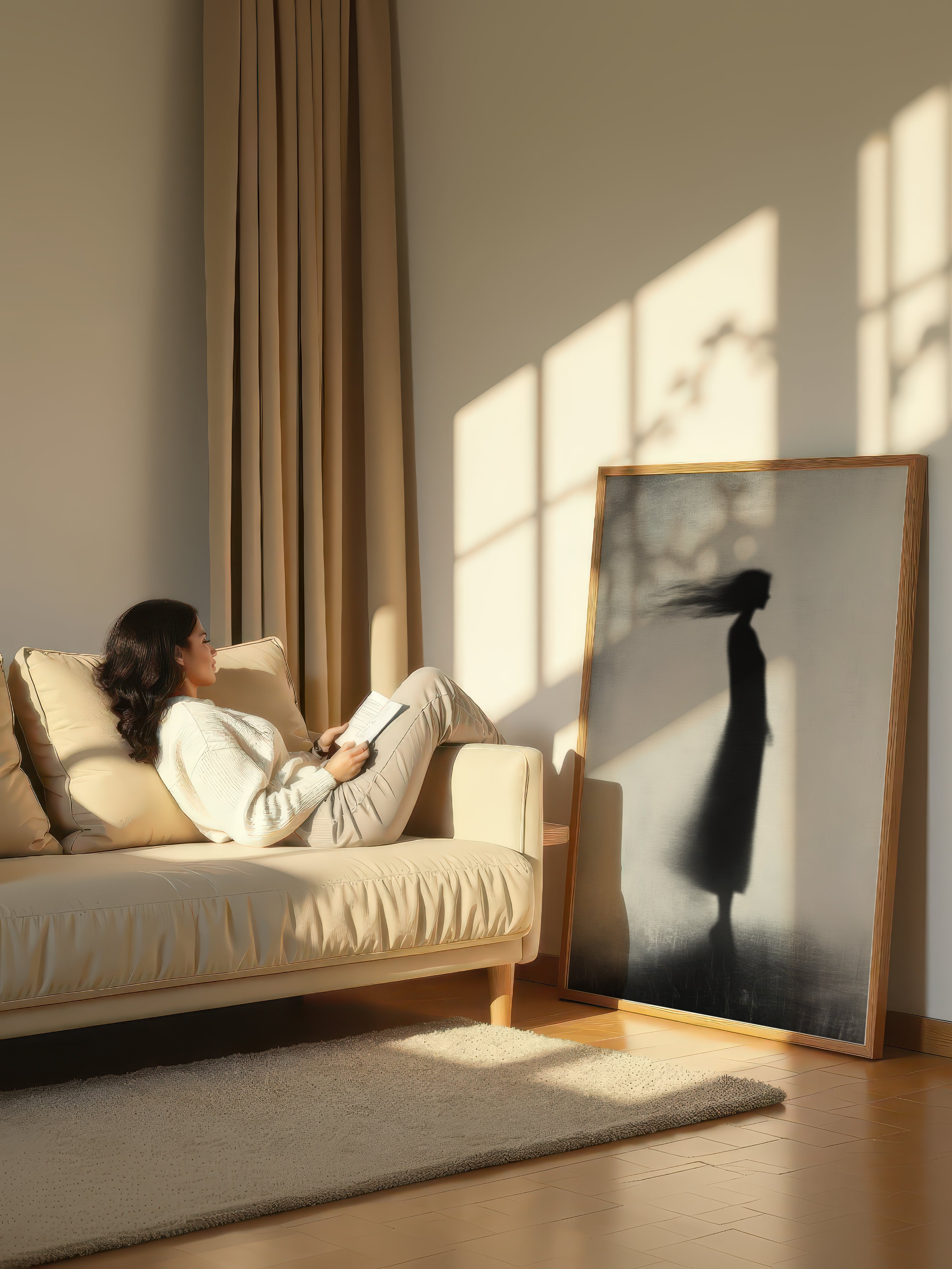 Moody Monochromatic Portrait – Surreal Dark Tonal Wall Art 269