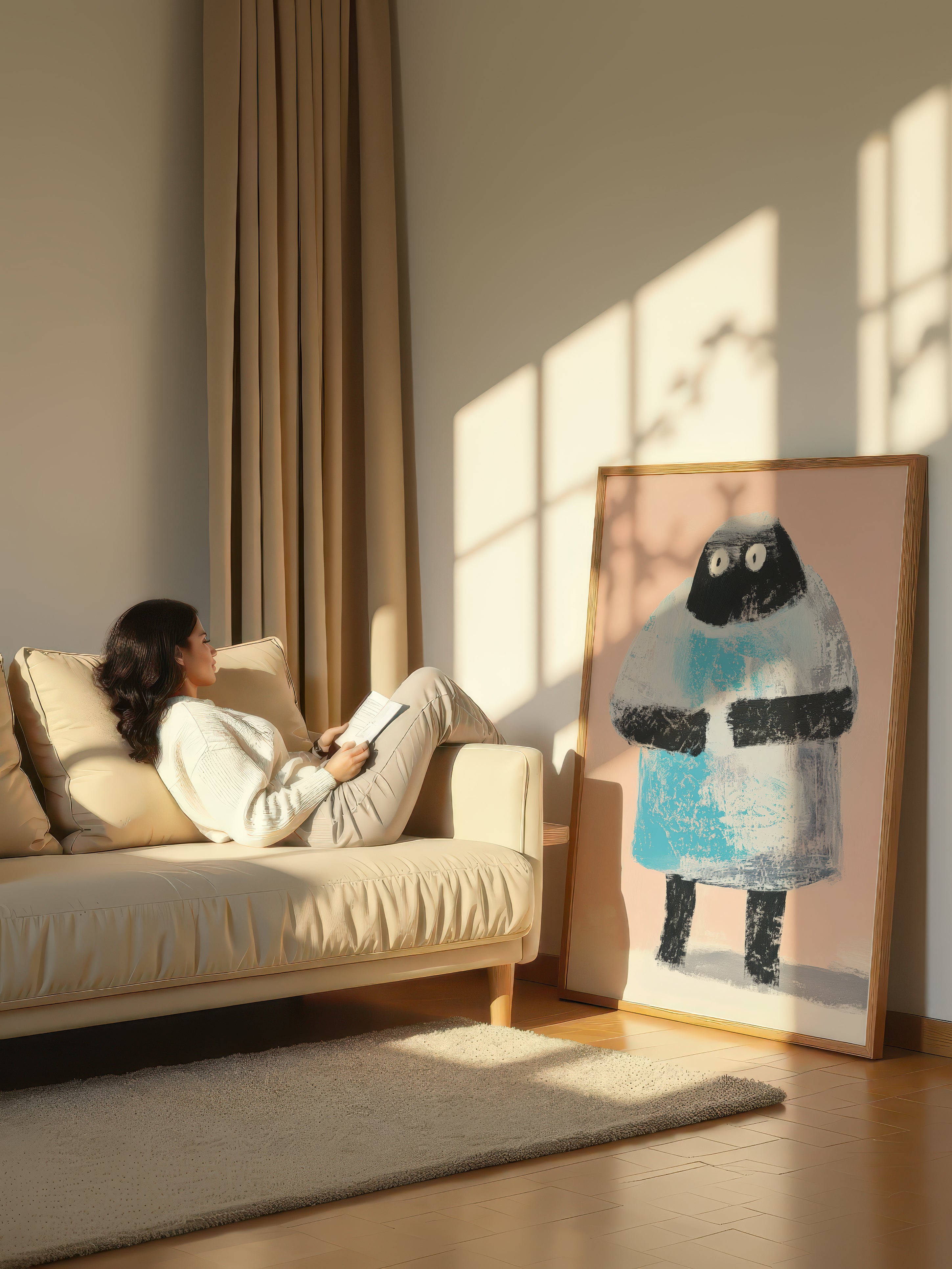 Modern Primitive Art – Surreal Raw Expressive Figure Wall Art 214
