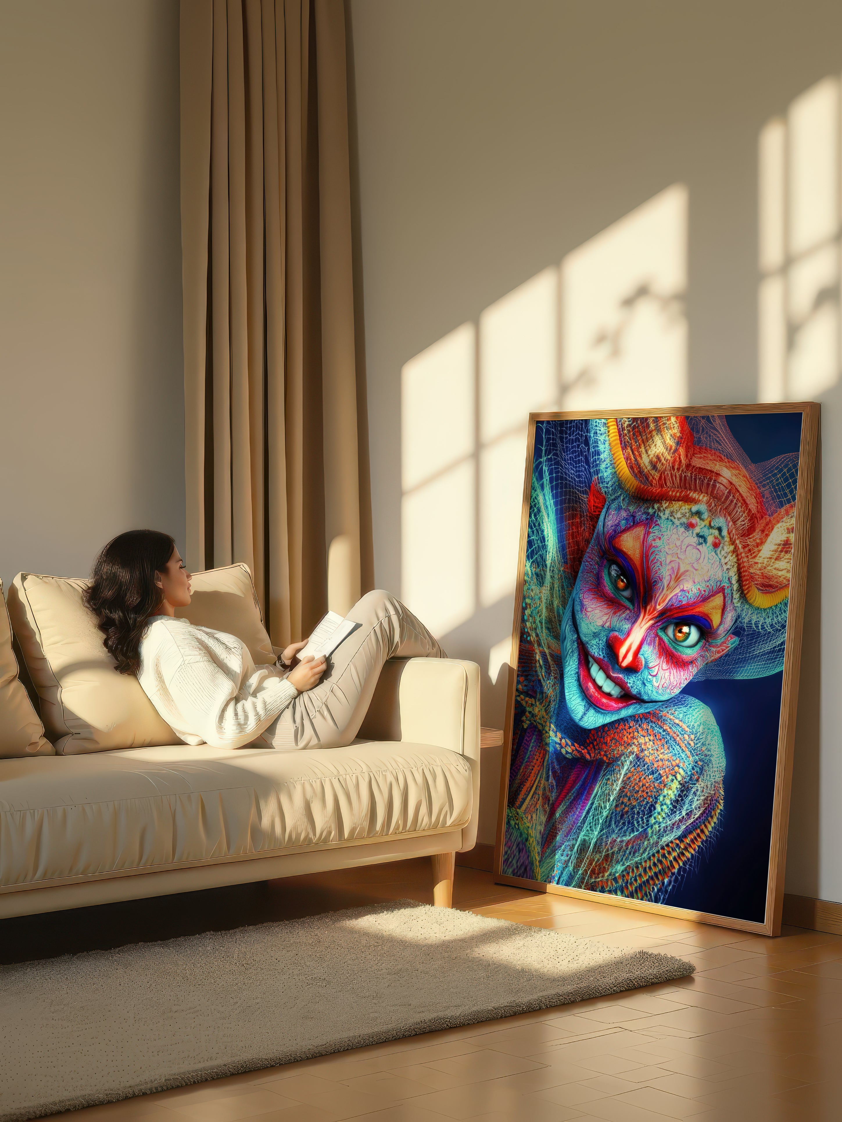Vibrant Masquerade – Surreal Colorful Carnival Wall Art 349