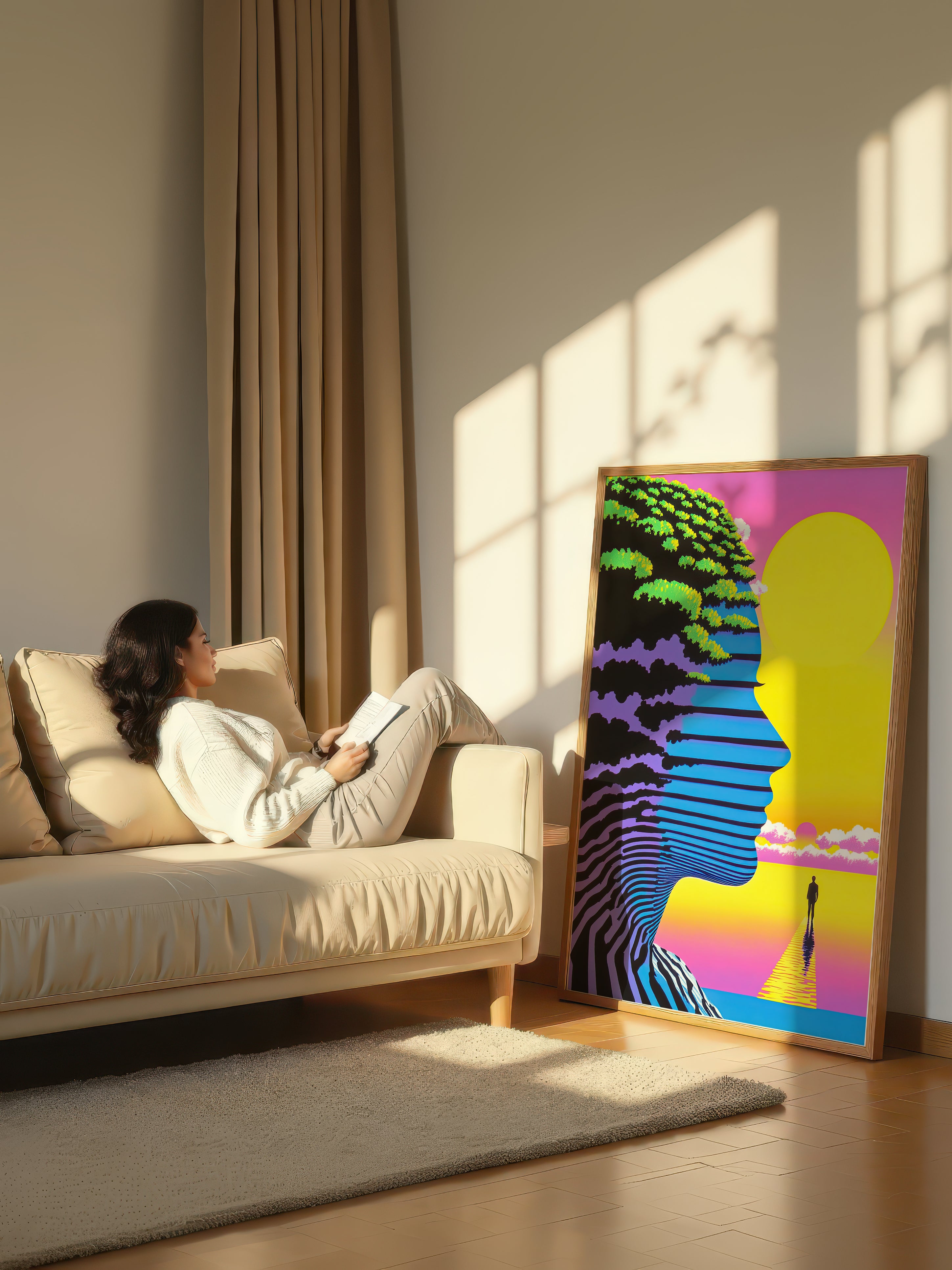 Retro Graphic Portrait – Surreal Bold Pop Graphic Wall Art 202
