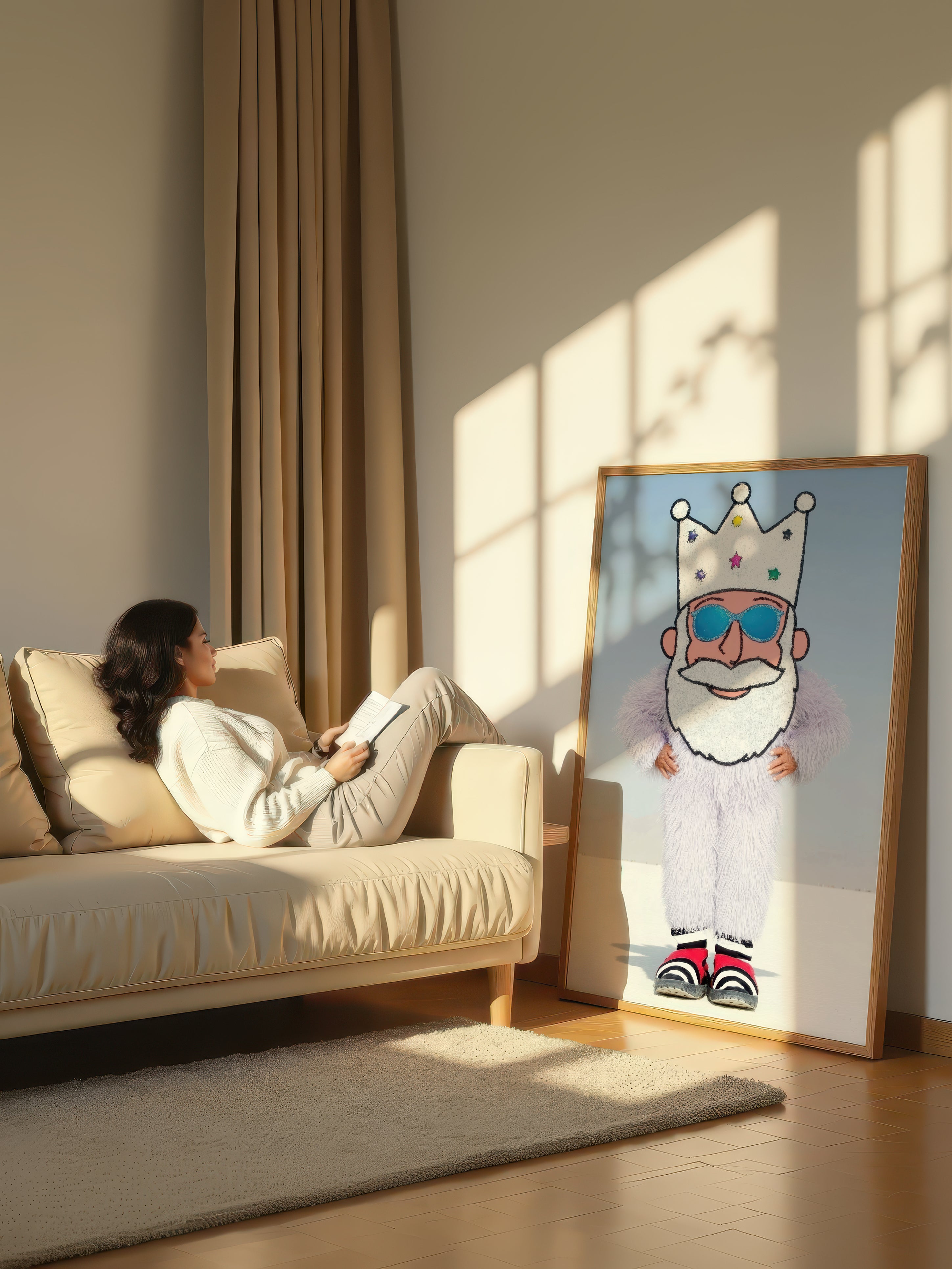 Contemporary Plush King – Surreal Regal Wall Art 017