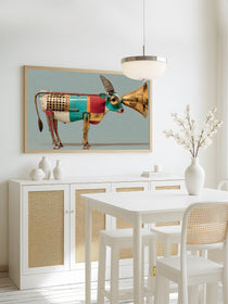 Gramophone Cow Sculpture 217