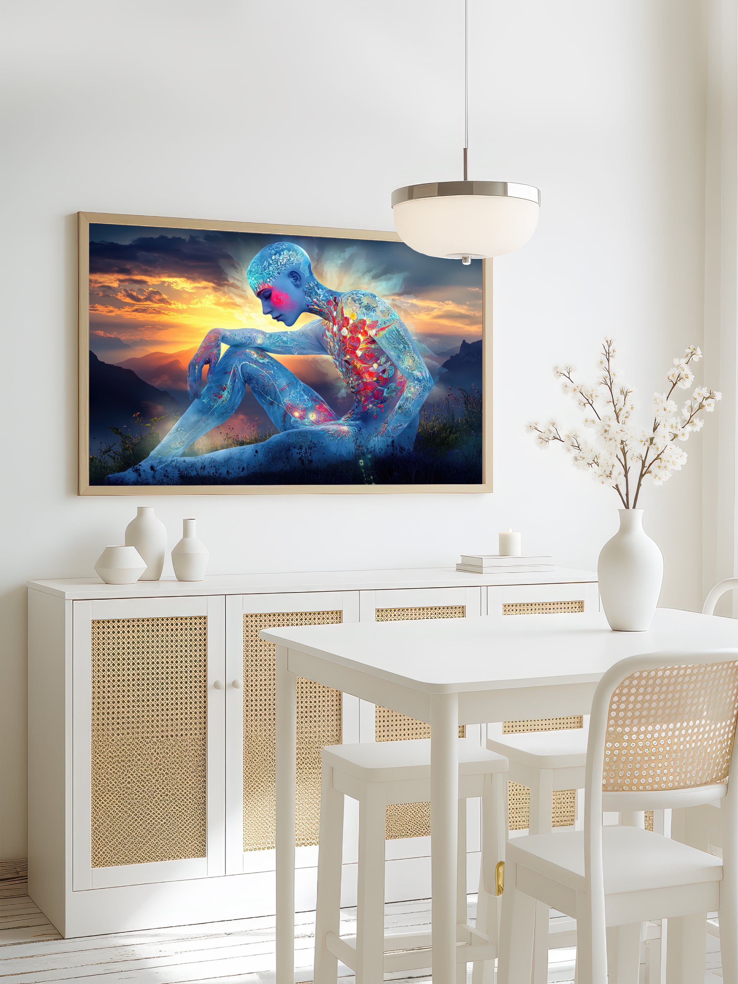 Floral Introspection – Surreal Botanical Silhouette Wall Art 353