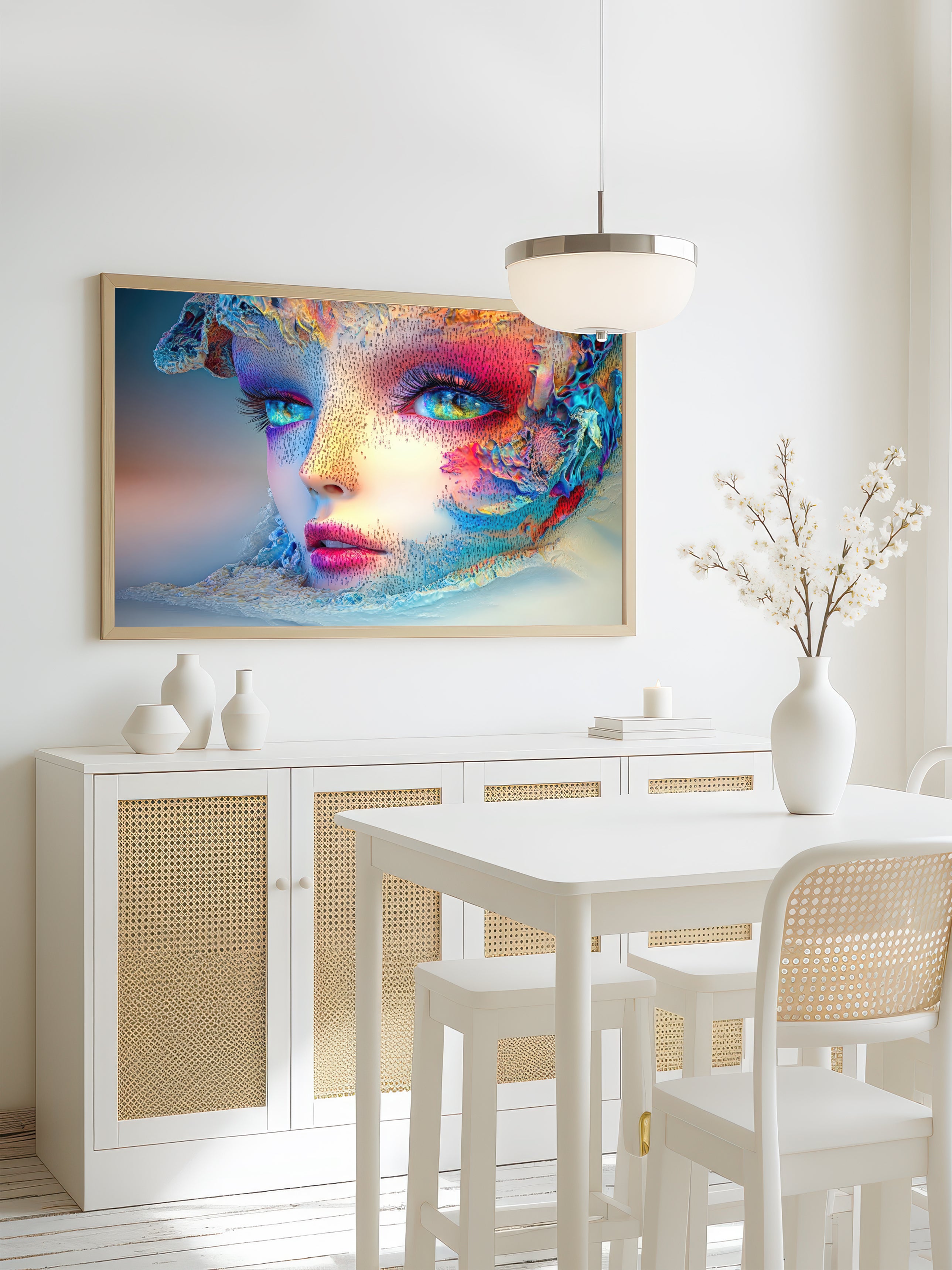 Prismatic Awakening – Psychedelic Surreal Portrait Wall Art 355