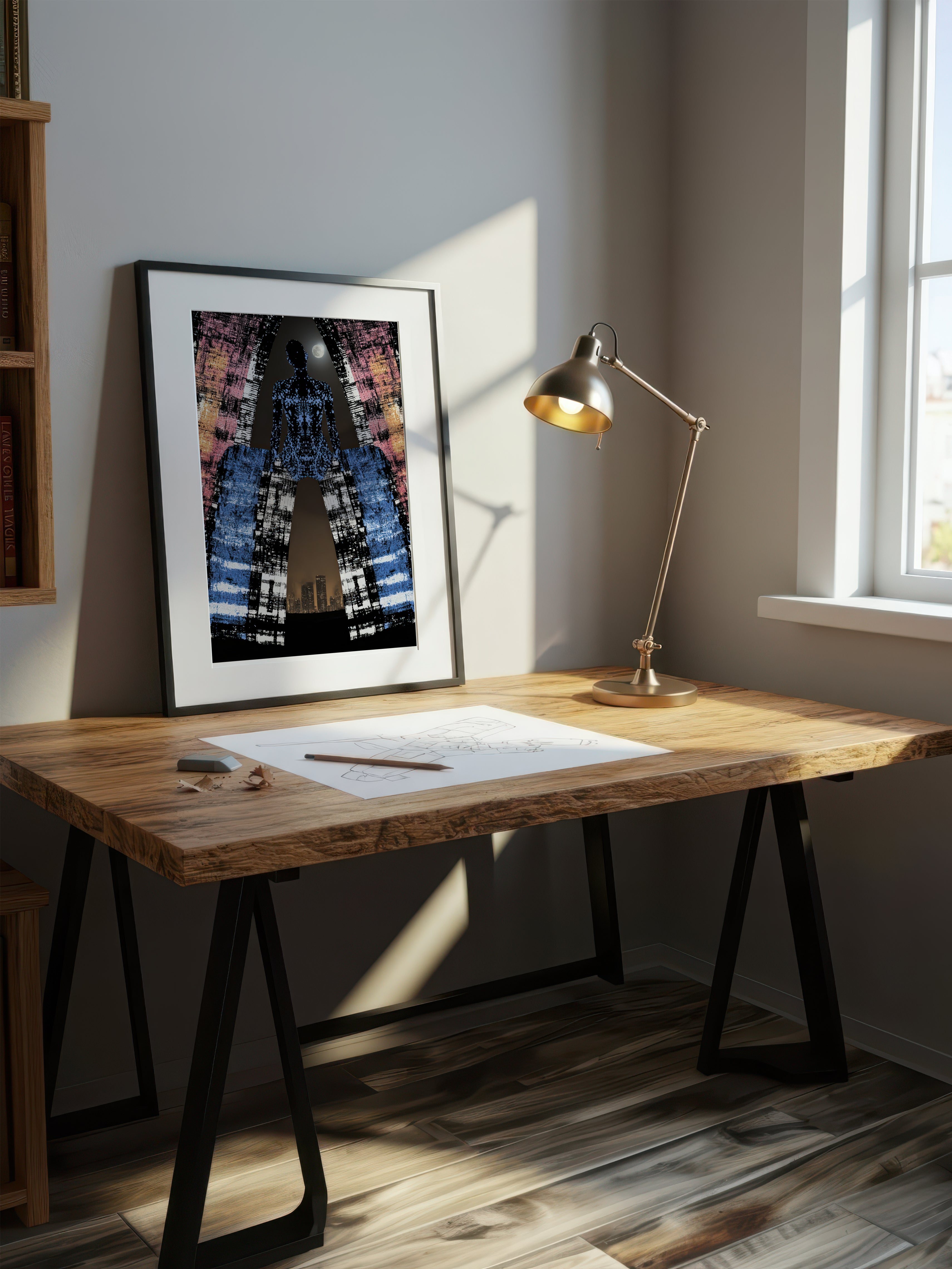 Galactic Figure Art – Surreal Cosmic Portrait Wall Art 313